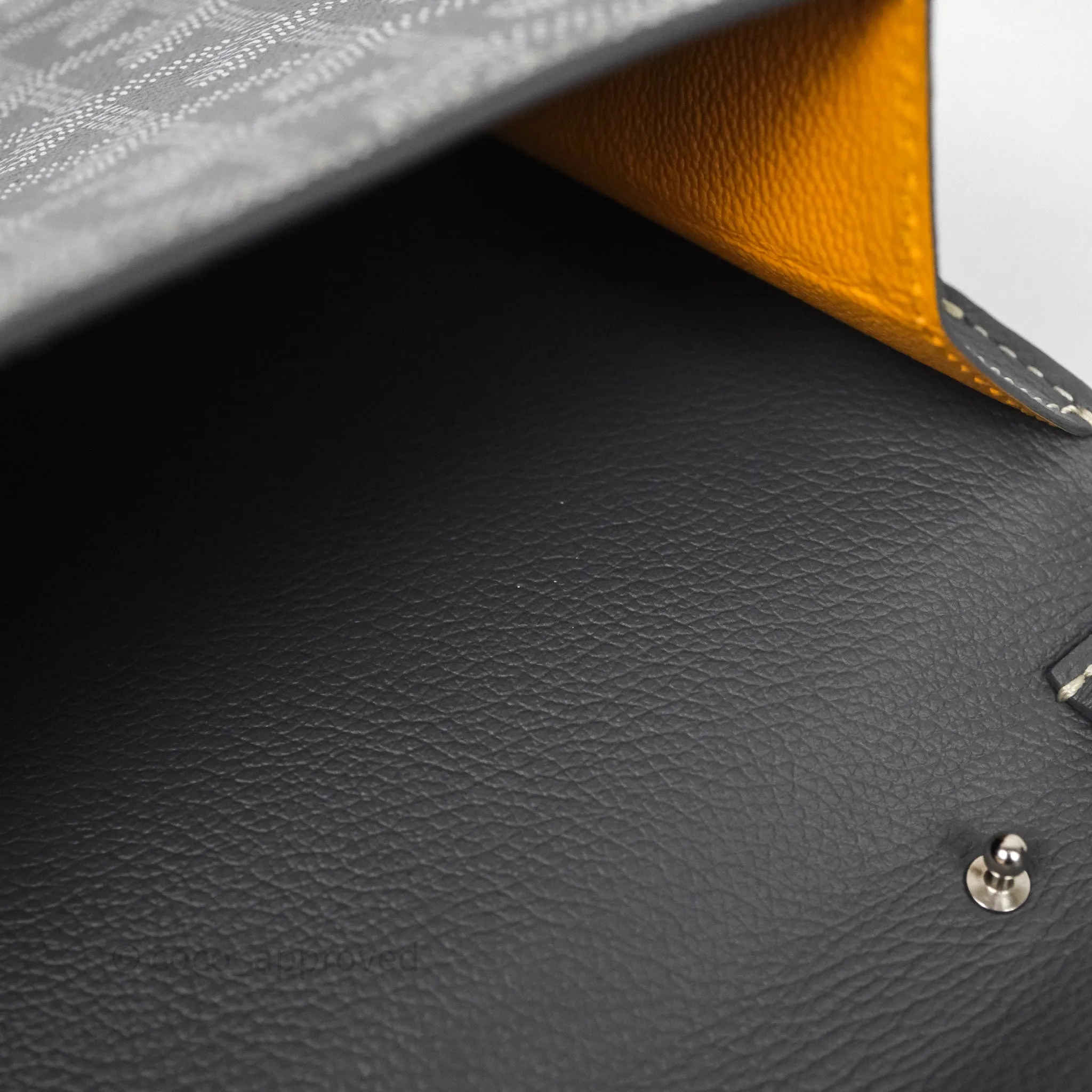 Goyard Chypre Wallet Pouch Chevroches Calfskin Grey