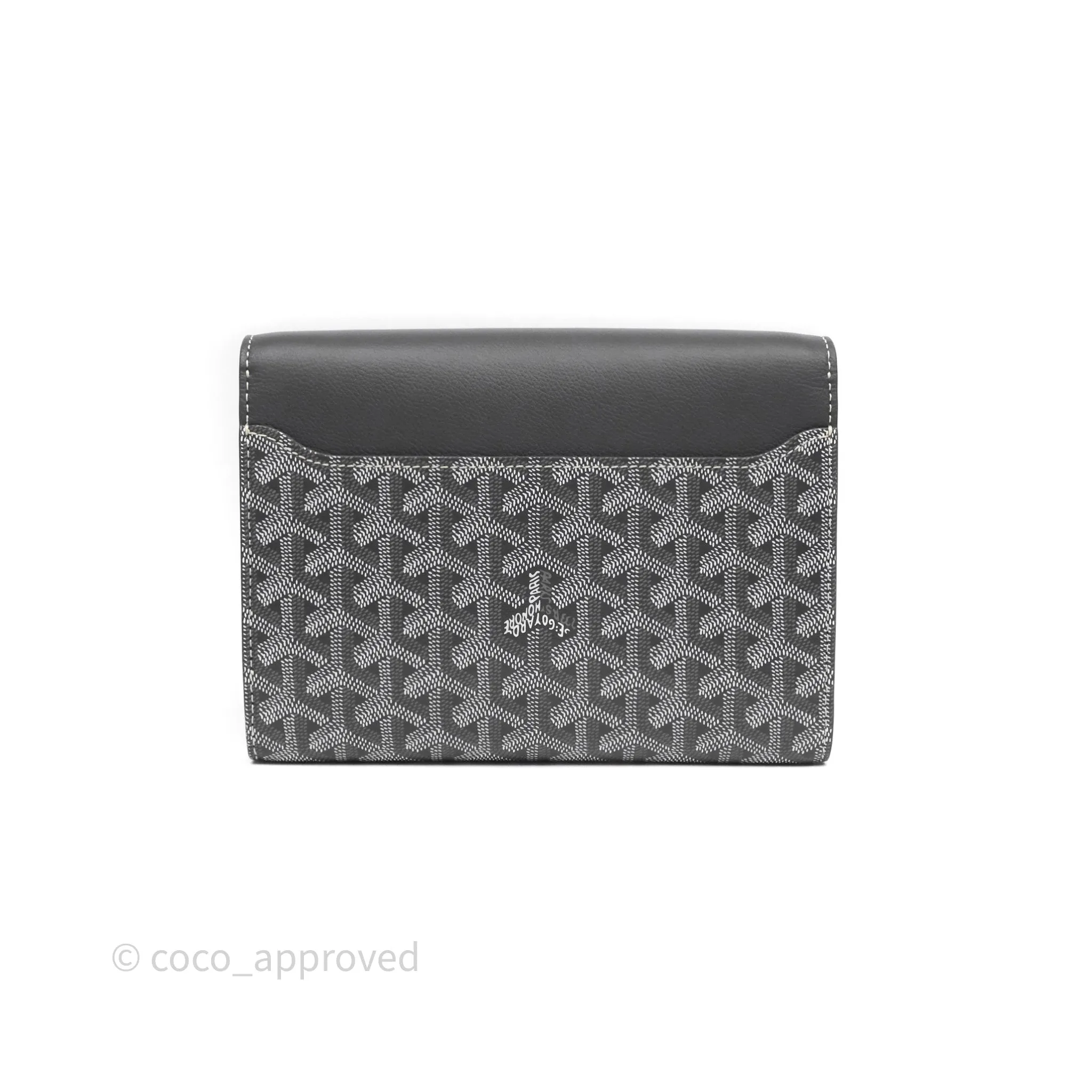 Goyard Chypre Wallet Pouch Chevroches Calfskin Grey