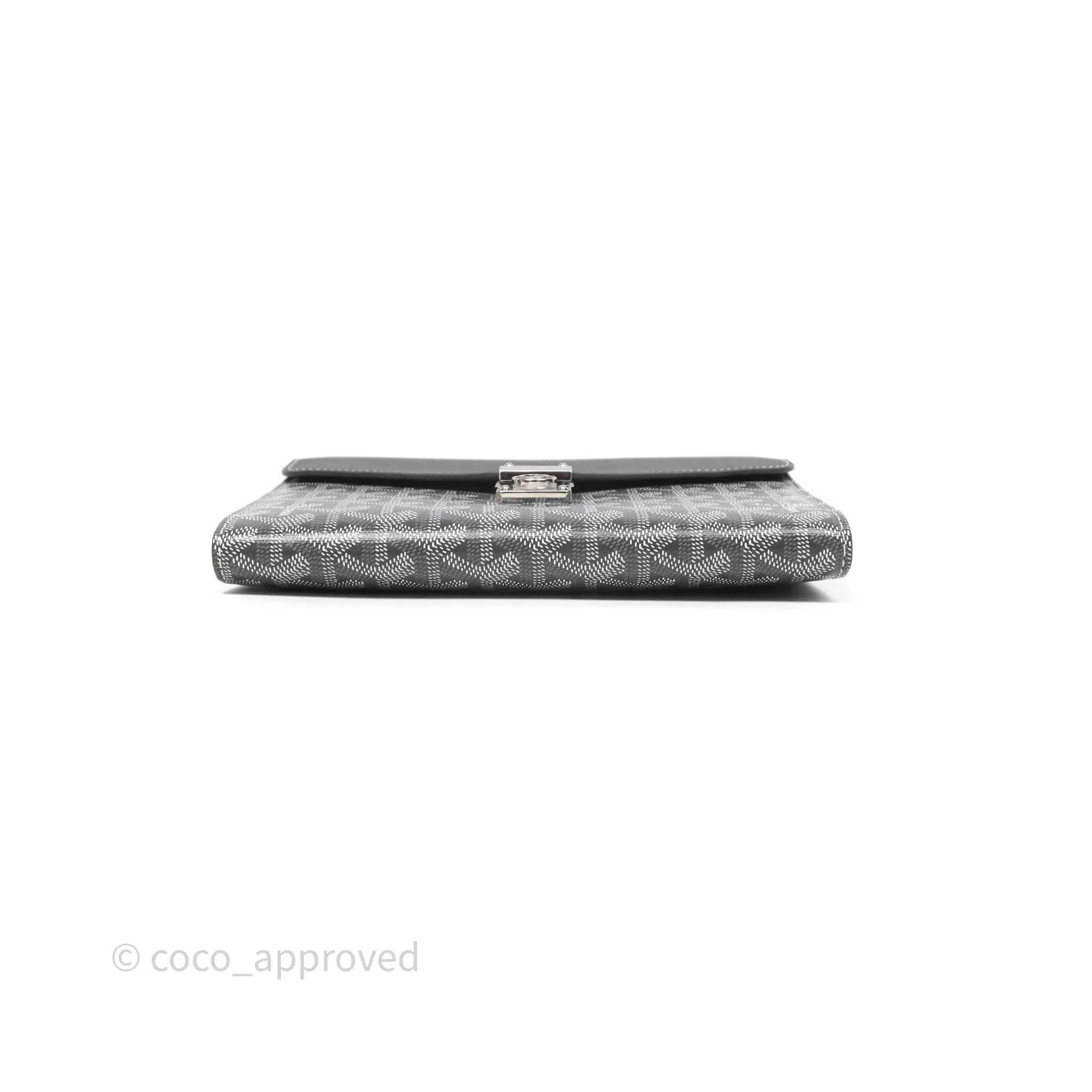 Goyard Chypre Wallet Pouch Chevroches Calfskin Grey