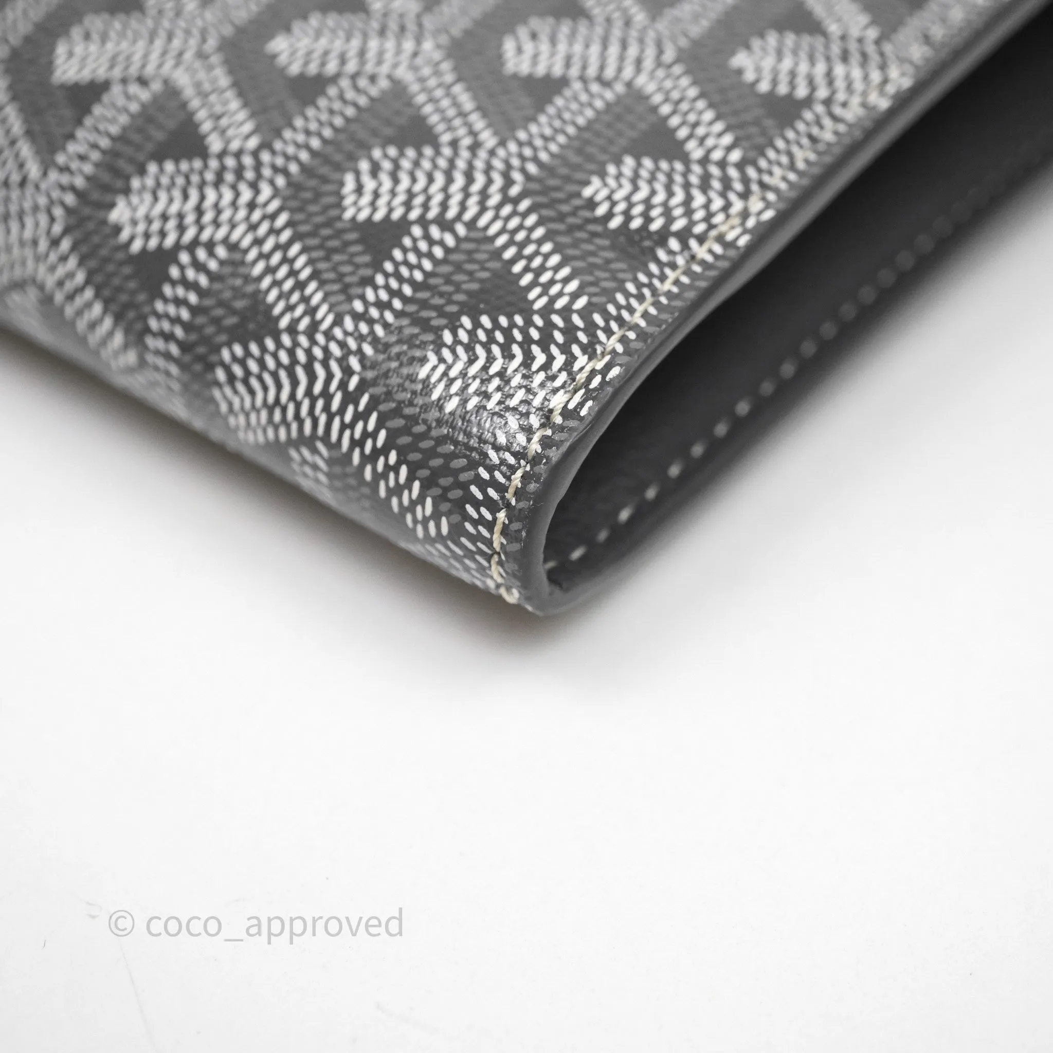 Goyard Chypre Wallet Pouch Chevroches Calfskin Grey