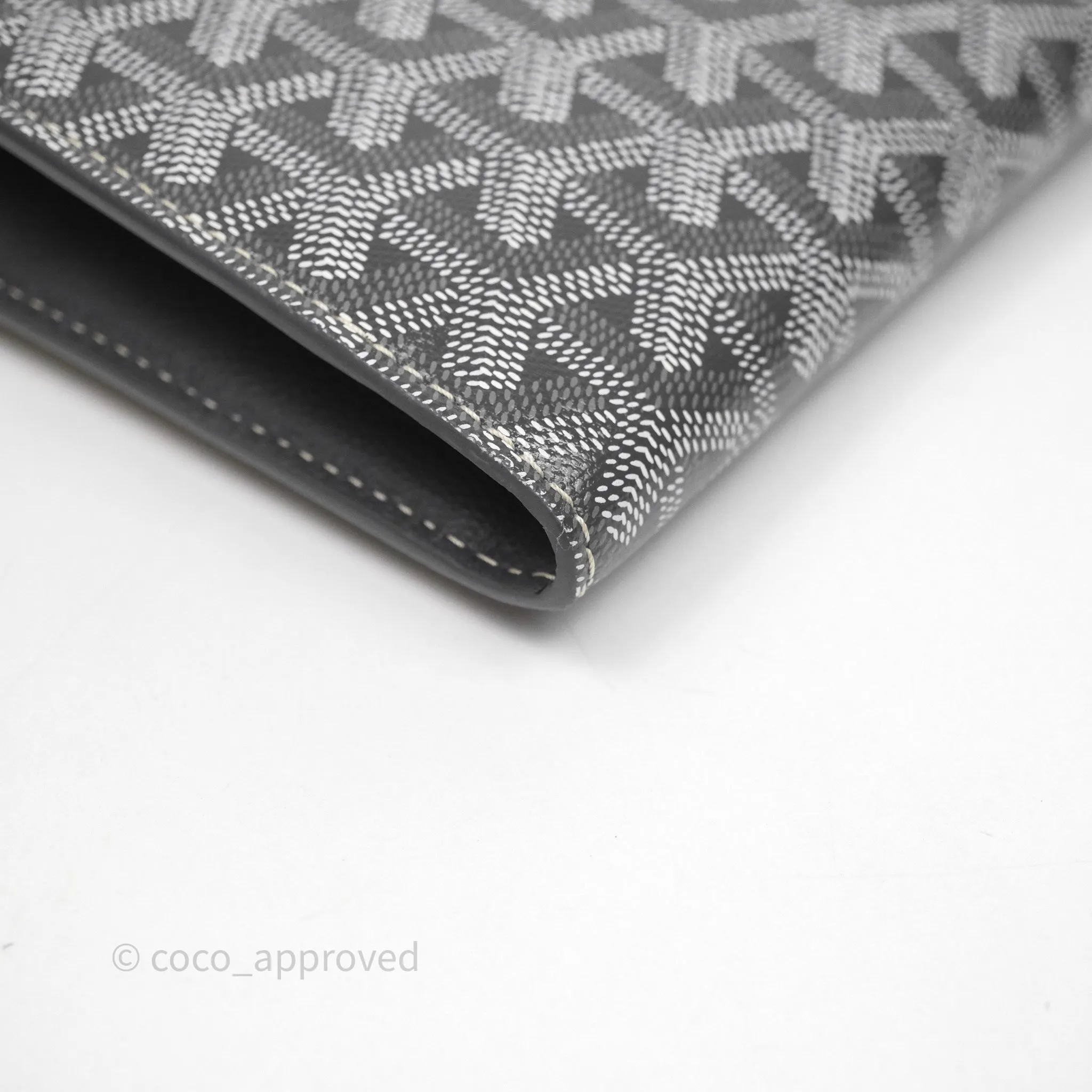 Goyard Chypre Wallet Pouch Chevroches Calfskin Grey