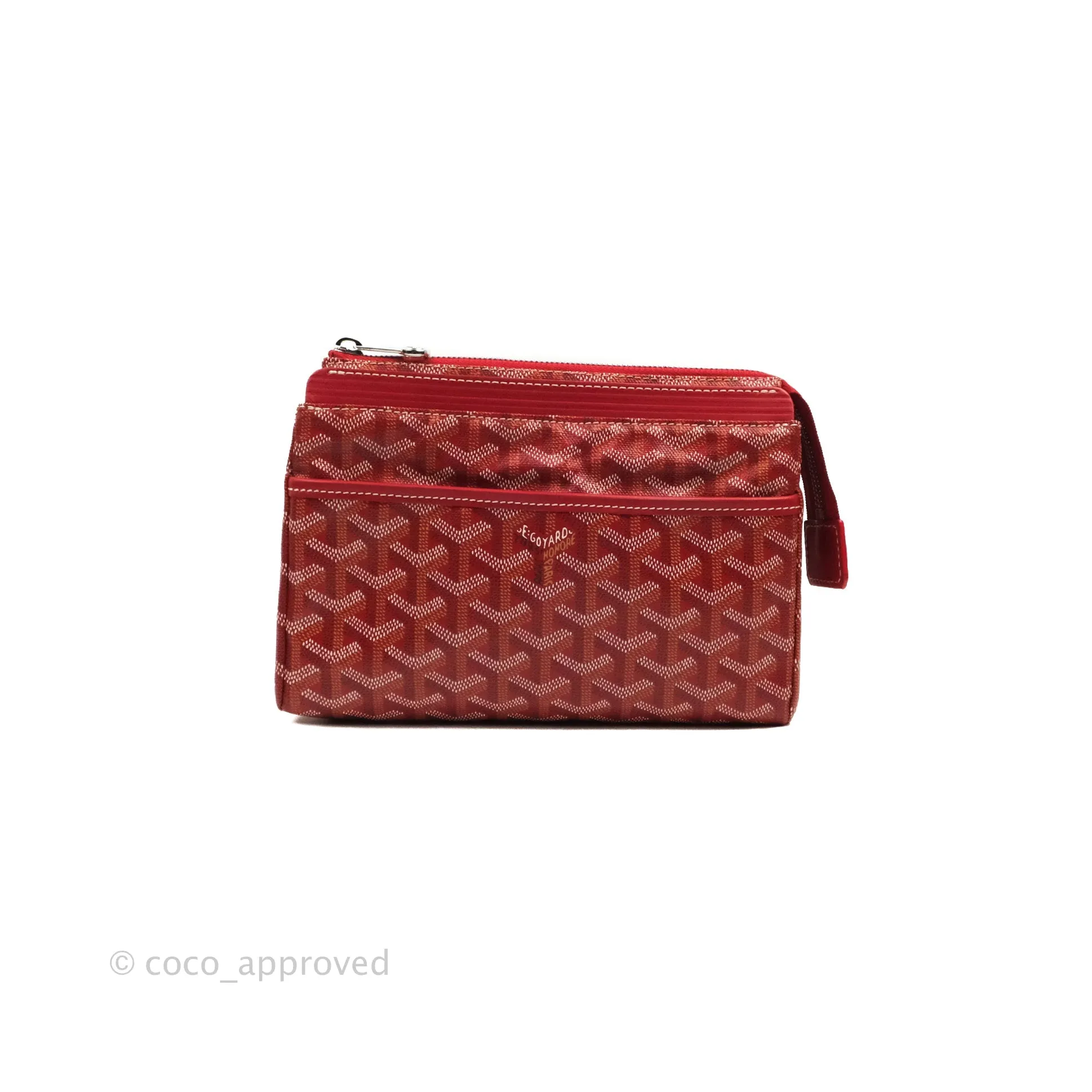 Goyard Goyardine Miroir Toiletry Bag PM Red