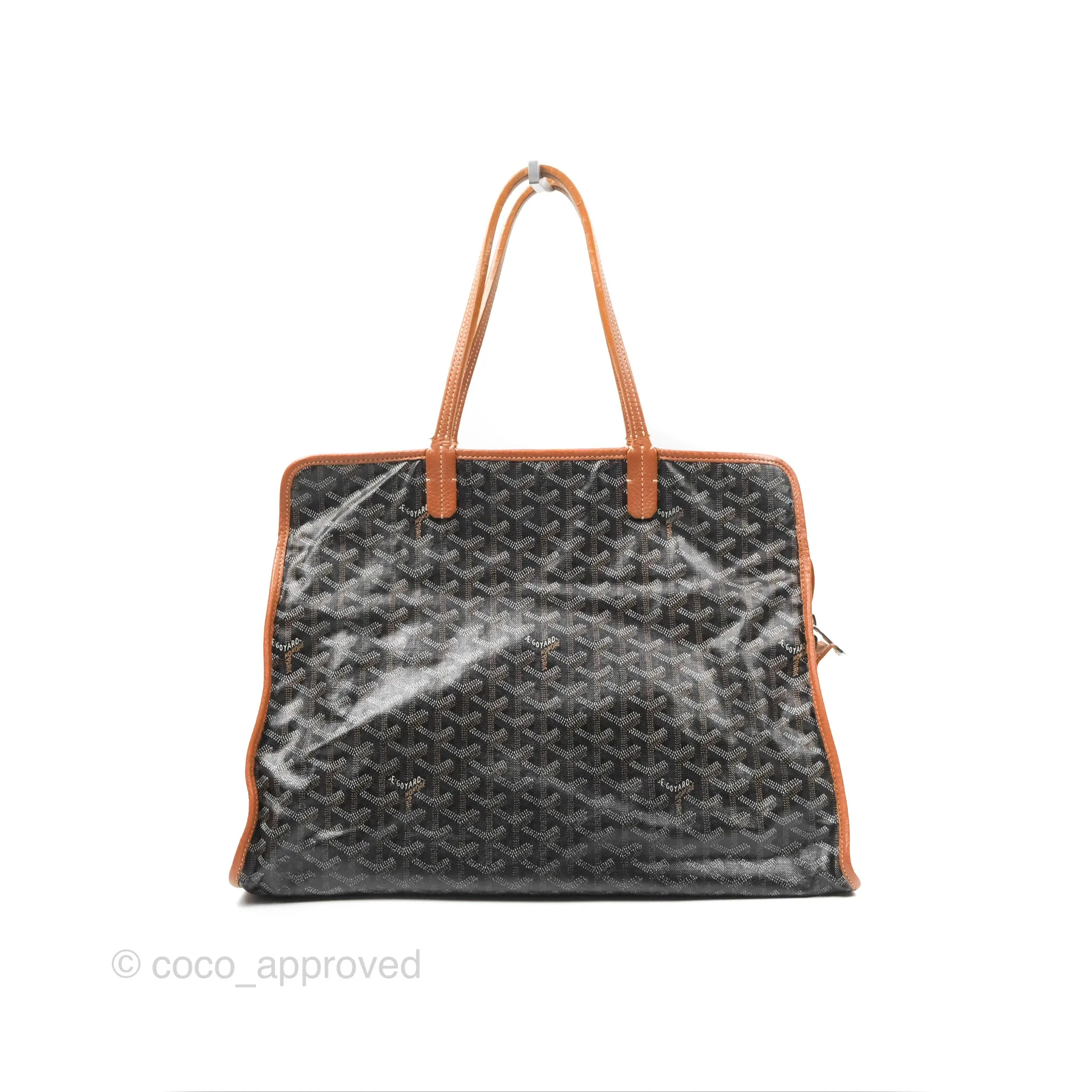 Goyard Hardy Pet Carrier PM Goyardine Canvas Black Tan