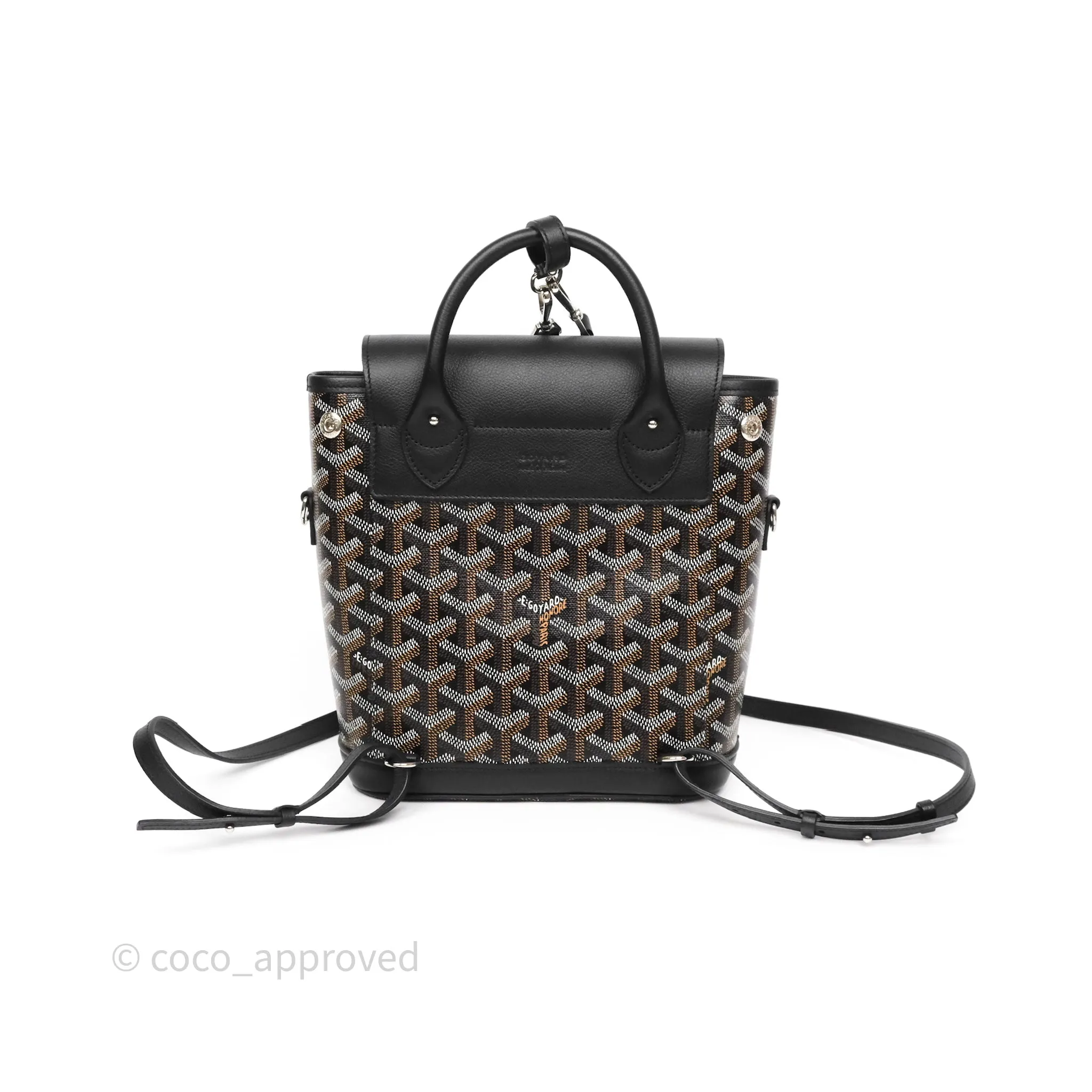 Goyard Mini Alpin Backpack Black Goyardine Calfskin