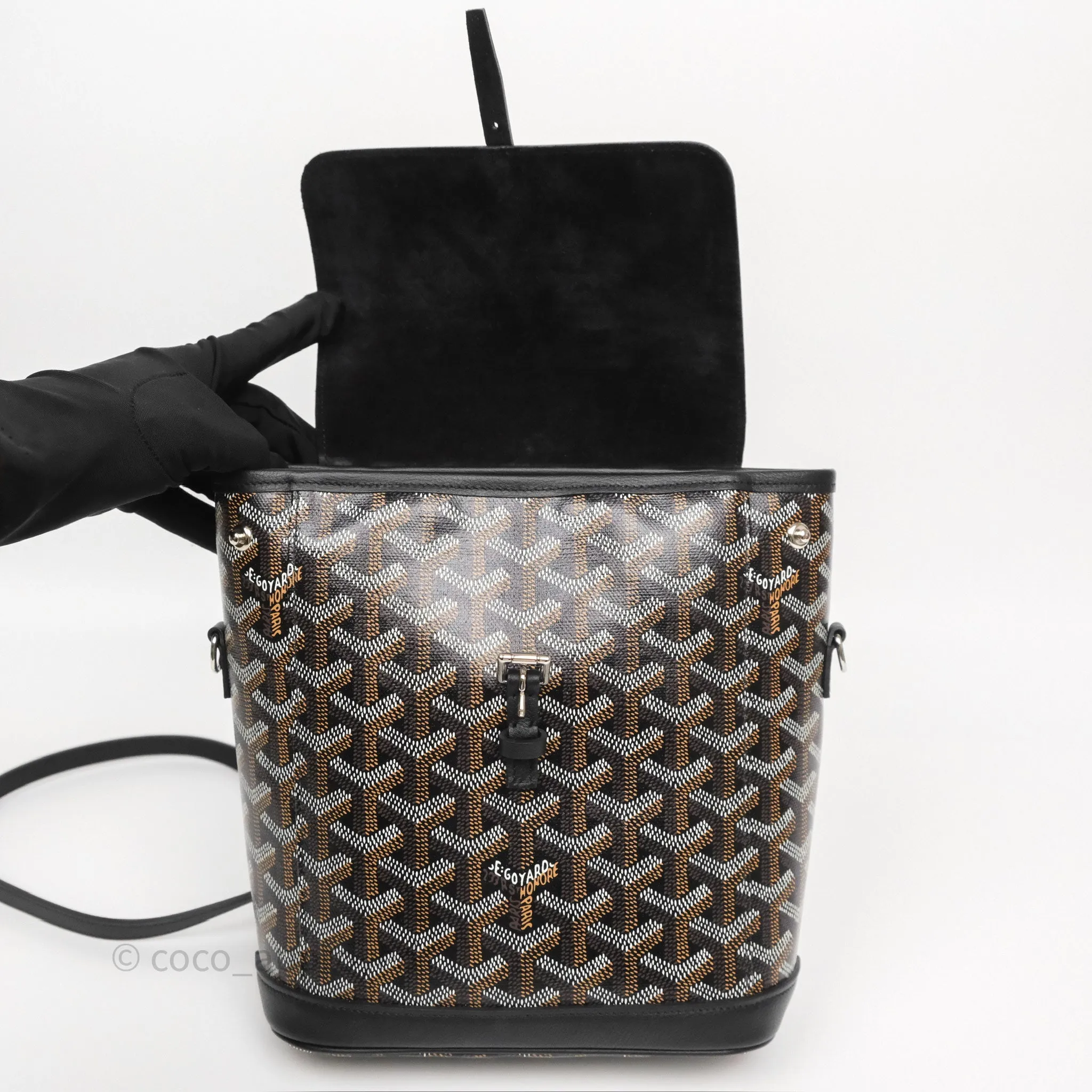 Goyard Mini Alpin Backpack Black Goyardine Calfskin