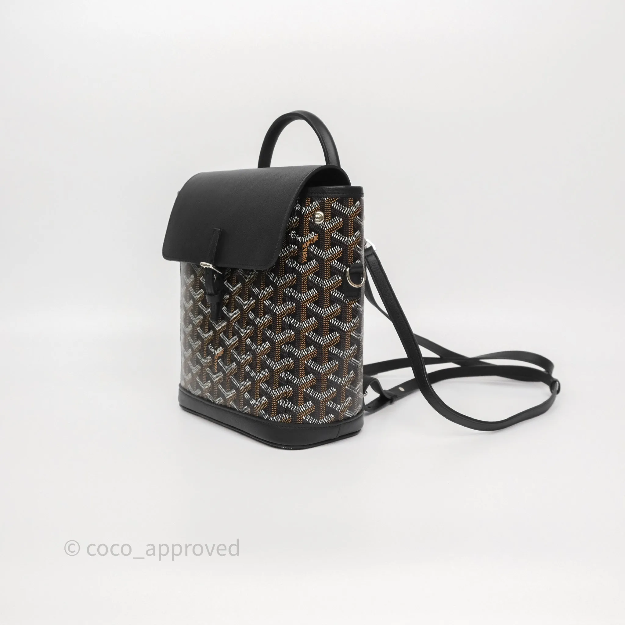 Goyard Mini Alpin Backpack Black Goyardine Calfskin
