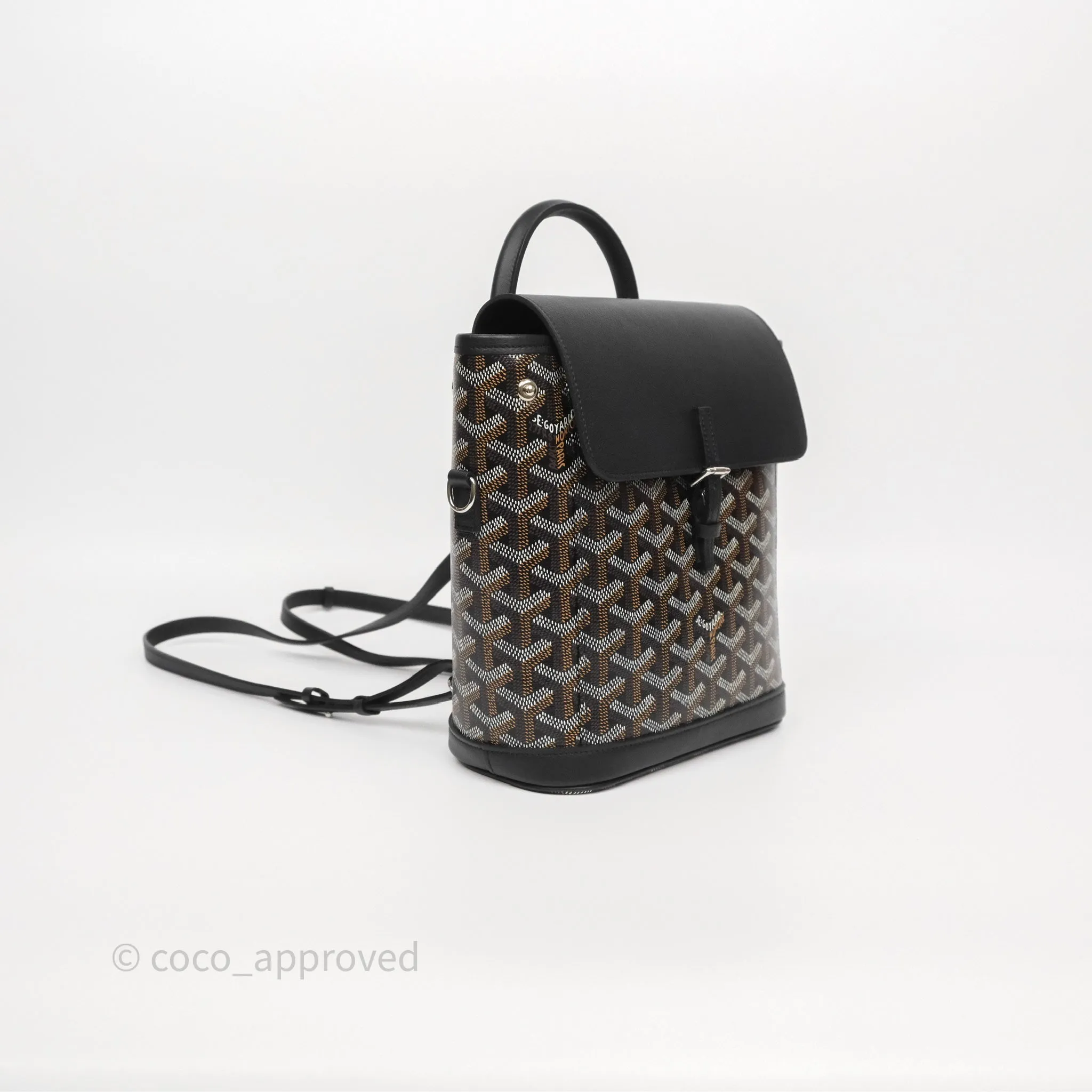 Goyard Mini Alpin Backpack Black Goyardine Calfskin