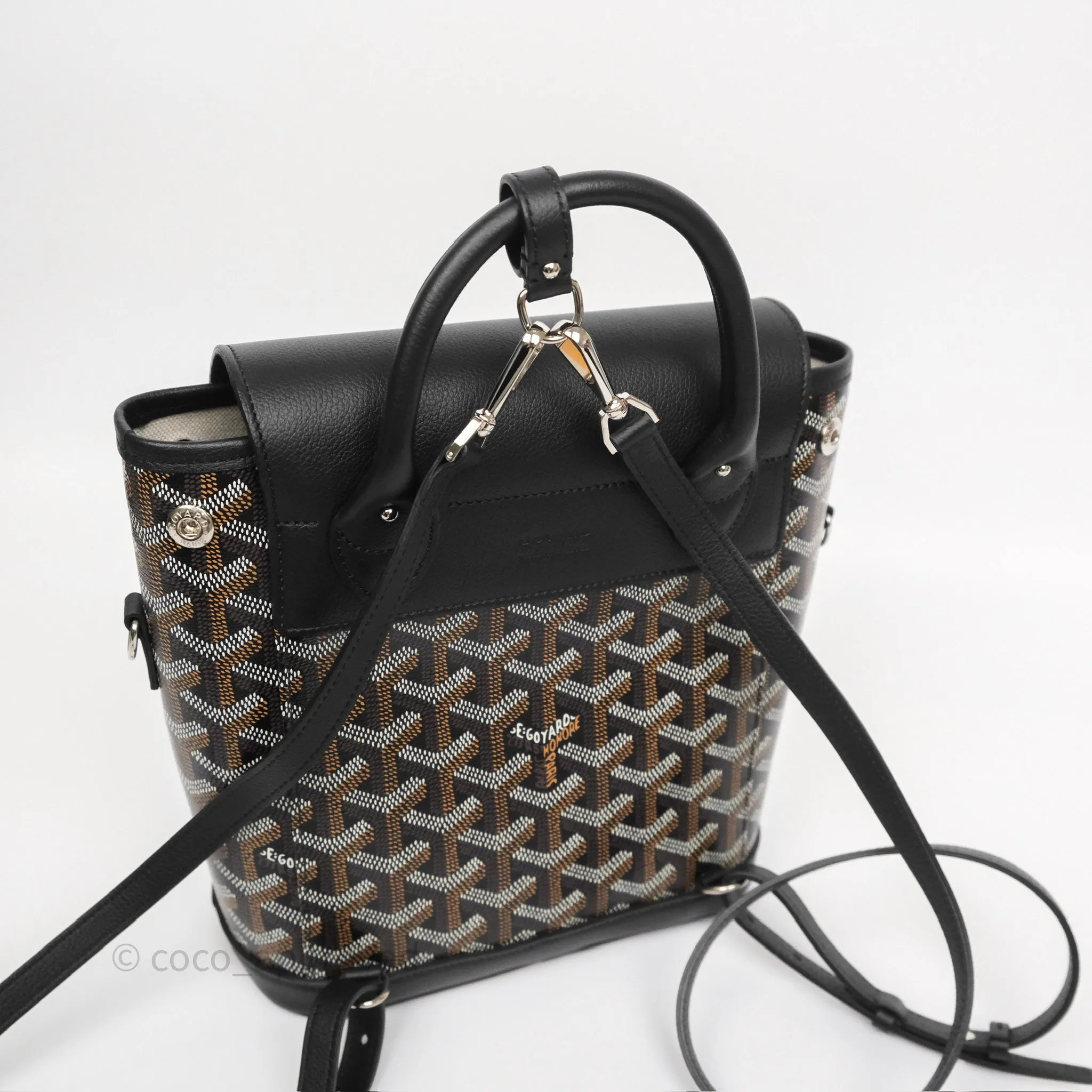 Goyard Mini Alpin Backpack Black Goyardine Calfskin