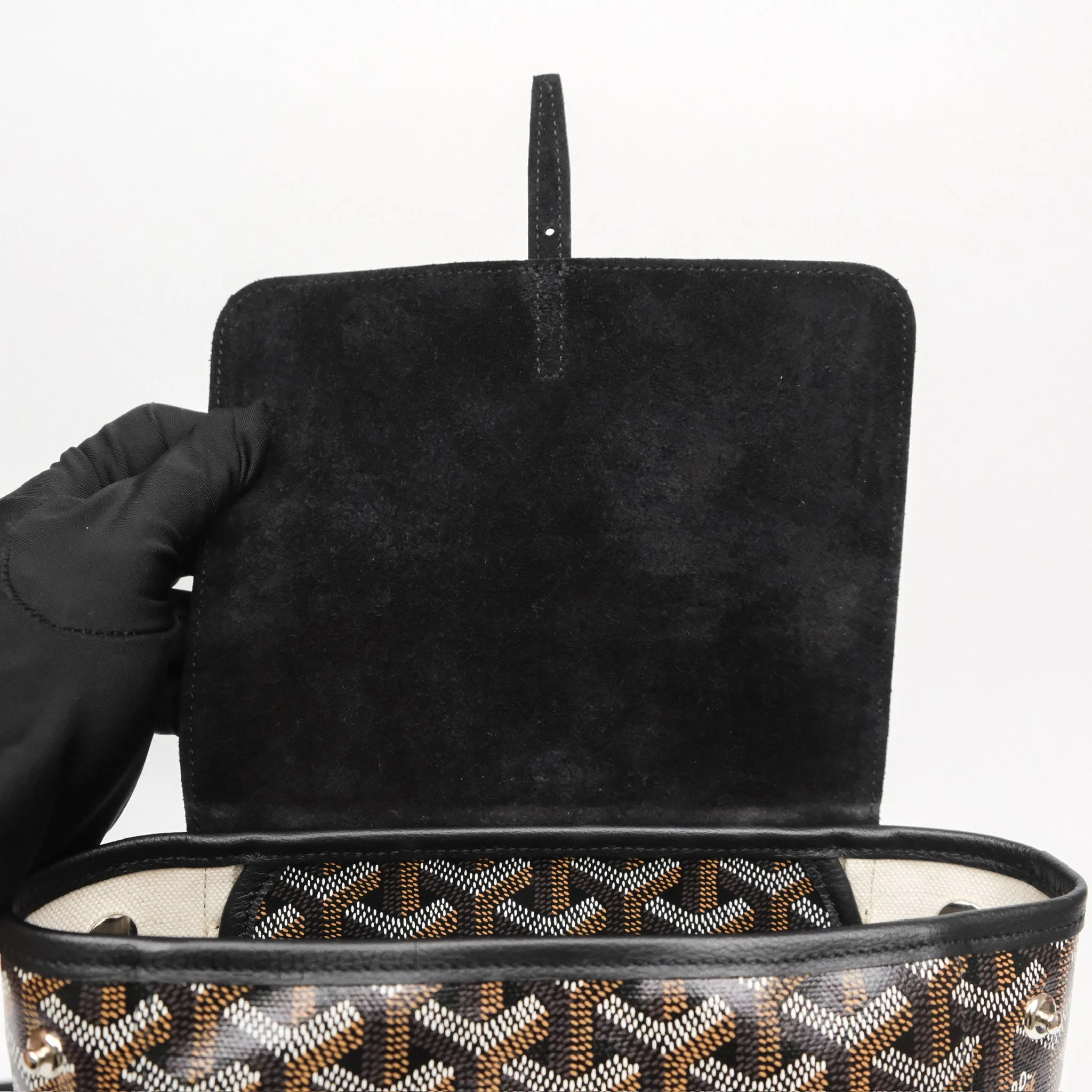 Goyard Mini Alpin Backpack Black Goyardine Calfskin