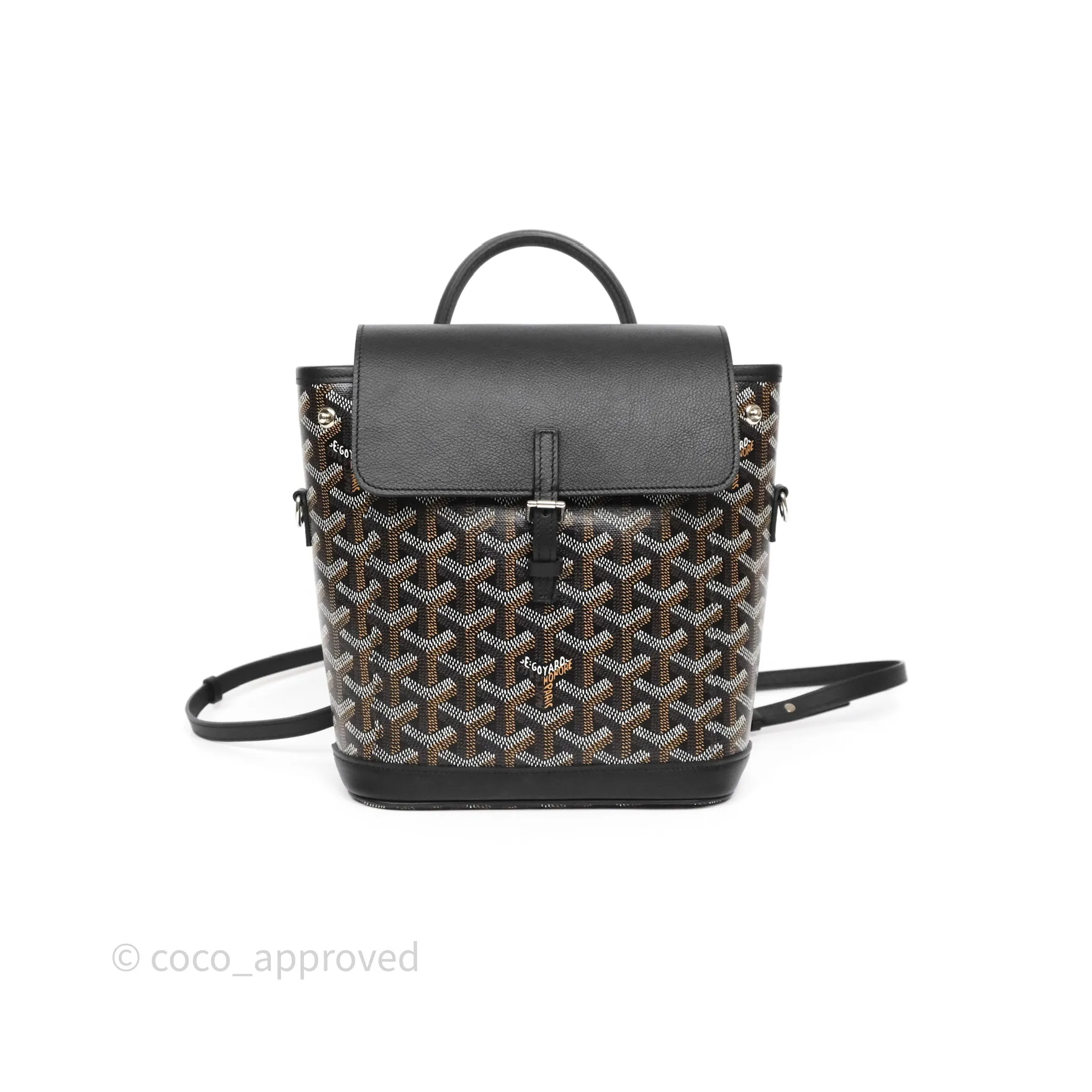 Goyard Mini Alpin Backpack Black Goyardine Calfskin
