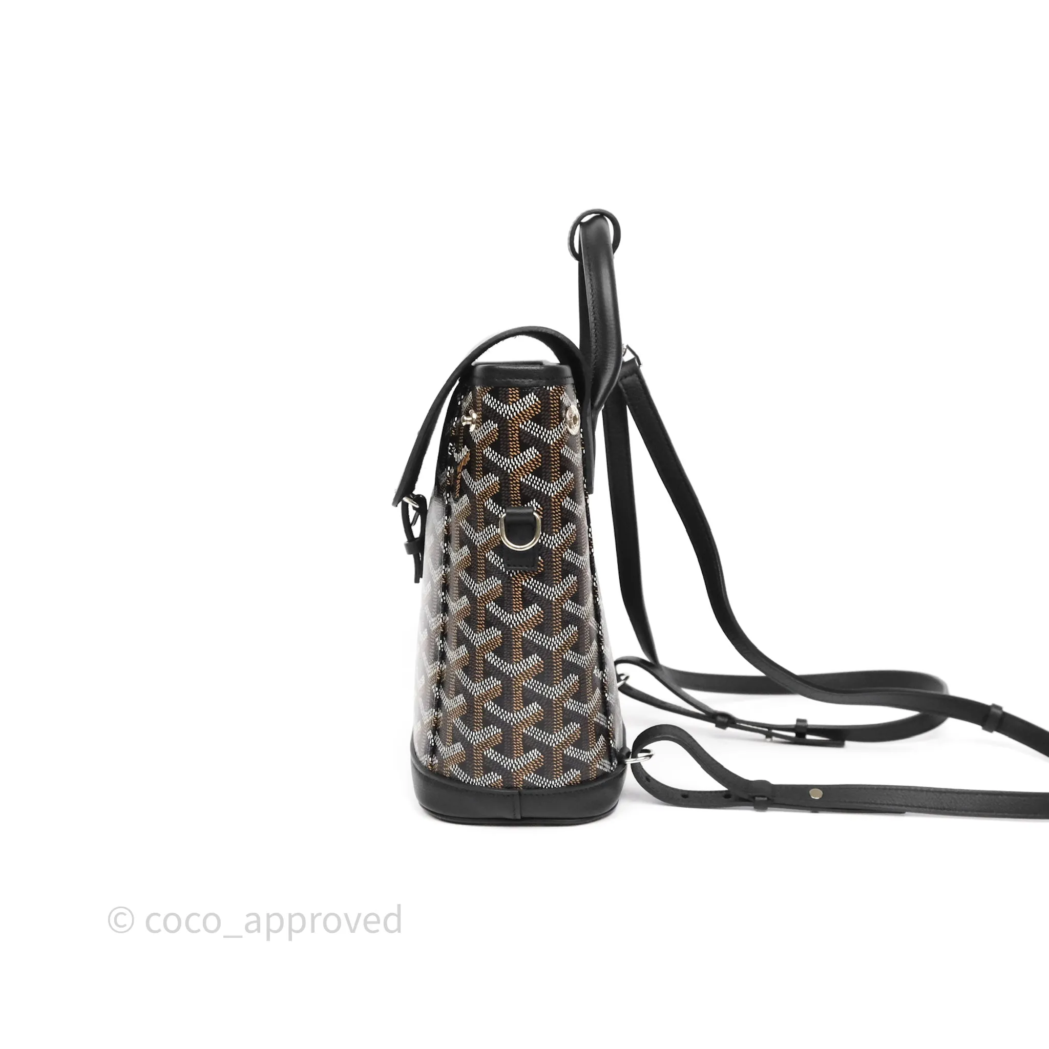 Goyard Mini Alpin Backpack Black Goyardine Calfskin