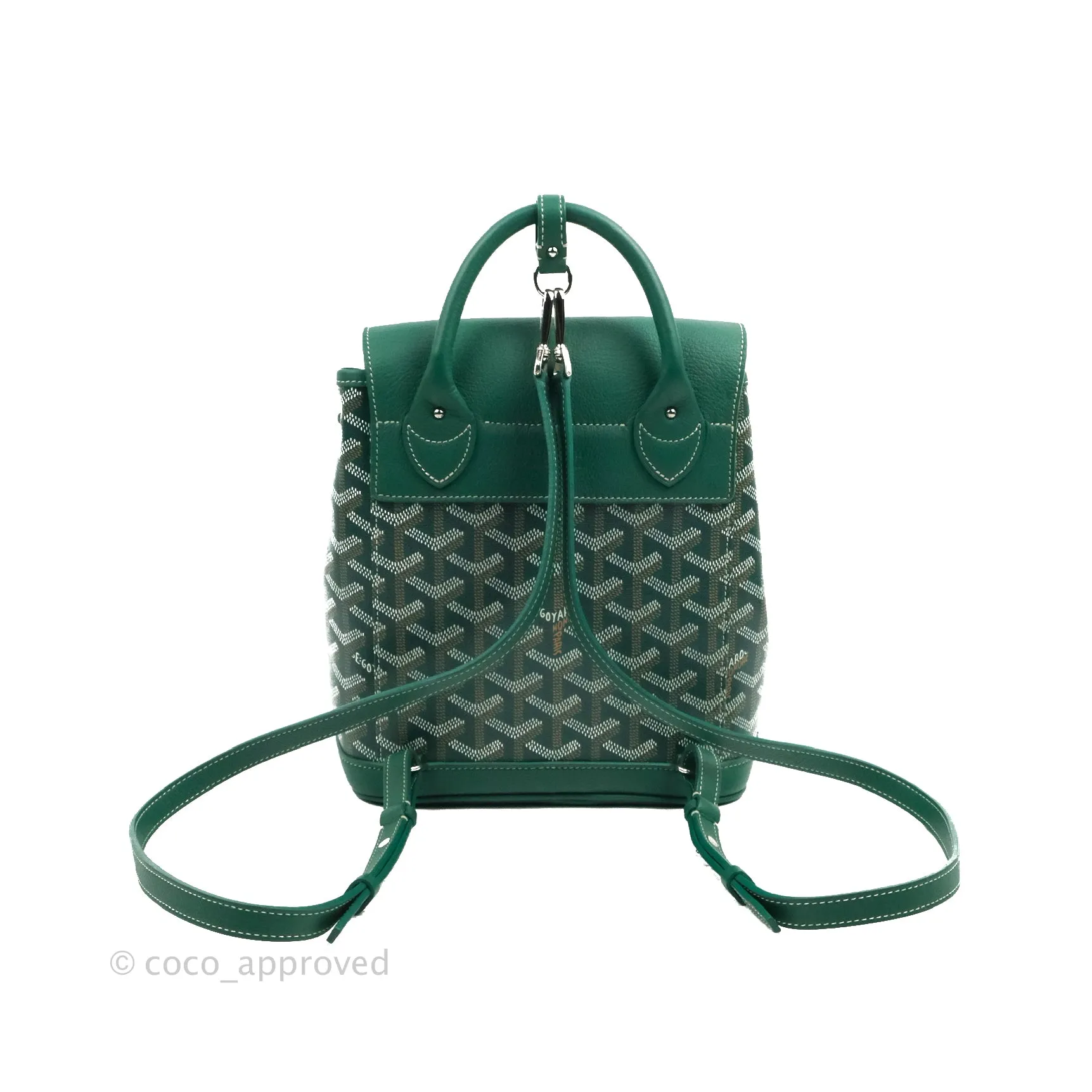 Goyard Mini Alpin Backpack Green Goyardine Calfskin