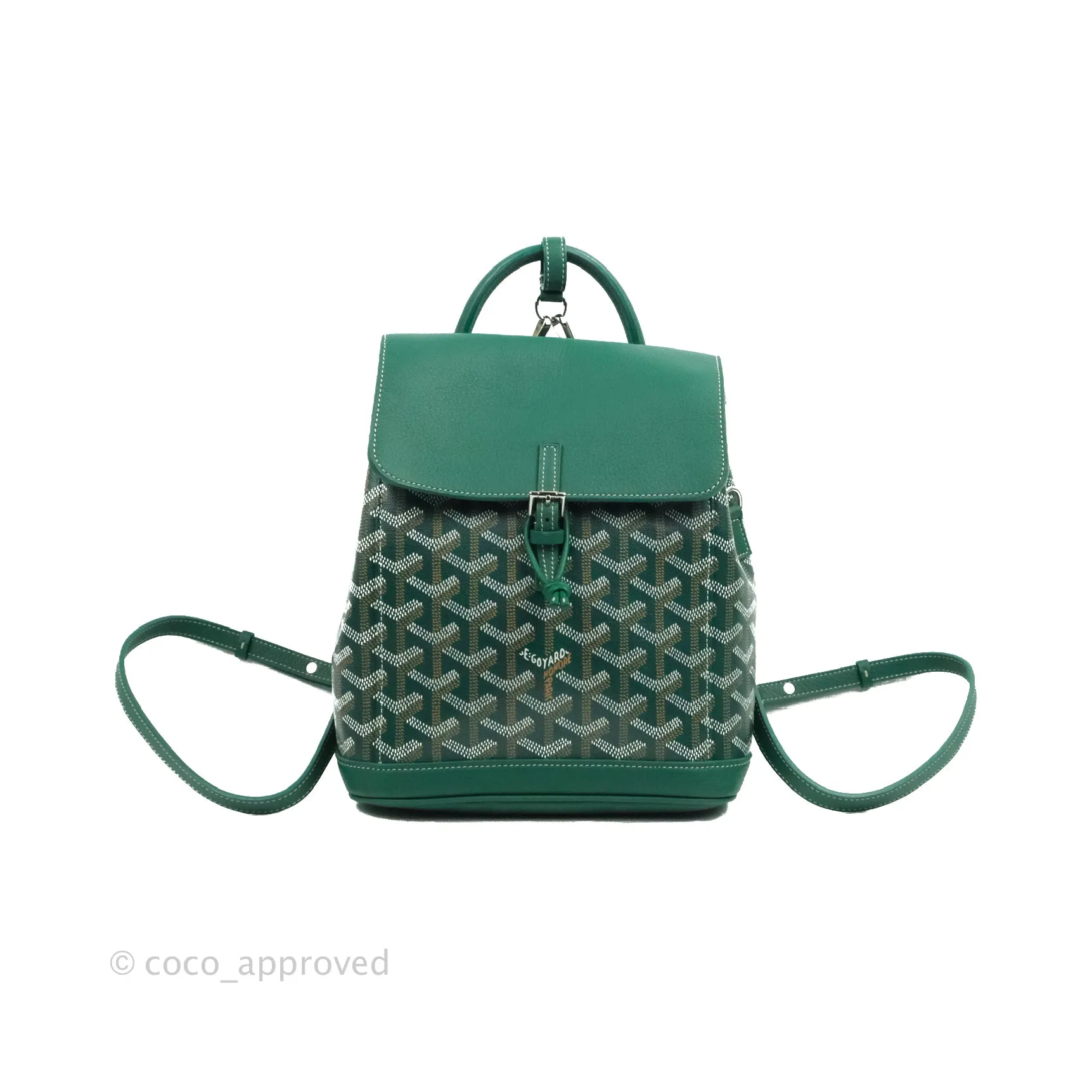 Goyard Mini Alpin Backpack Green Goyardine Calfskin