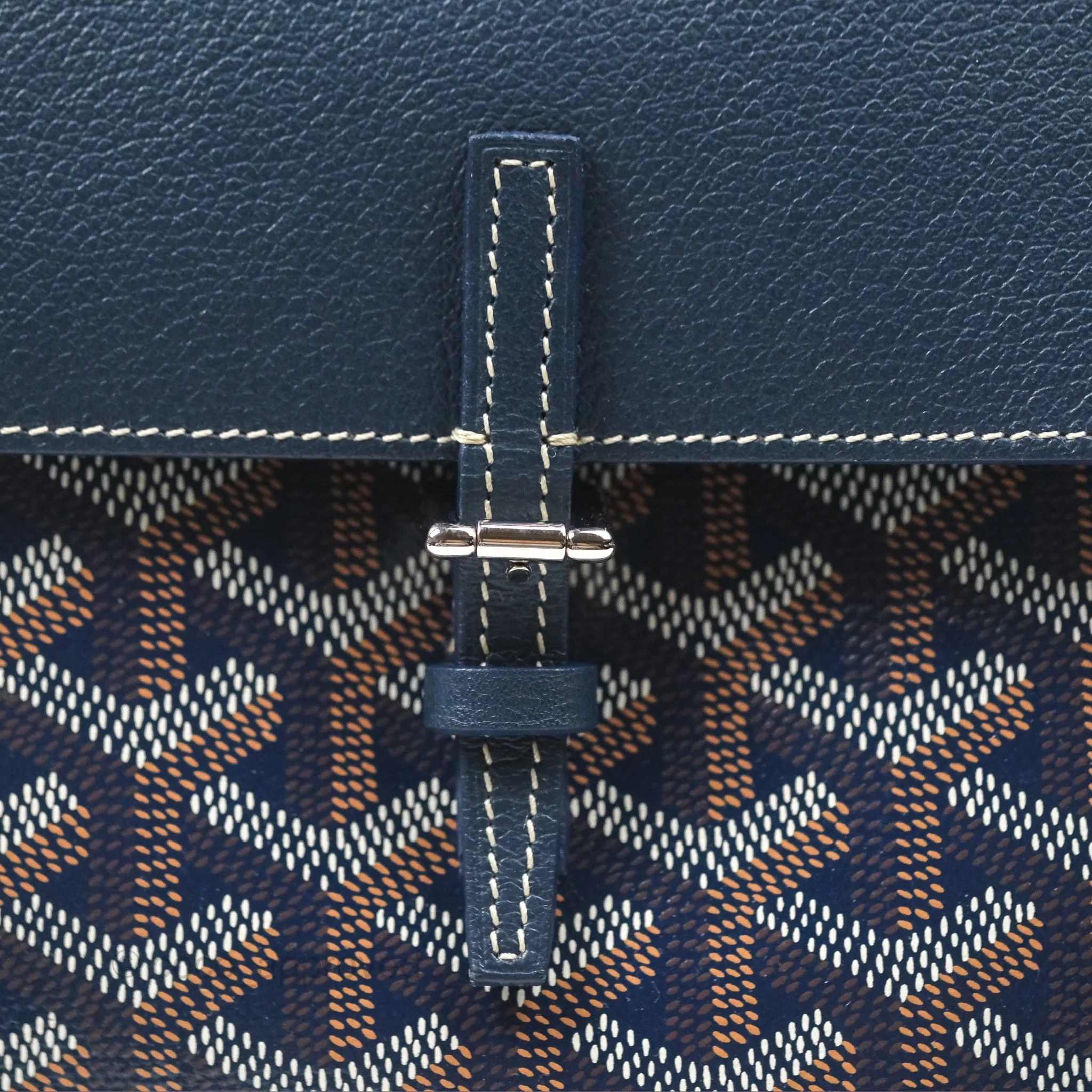 Goyard Mini Alpin Backpack Navy Blue Goyardine Calfskin
