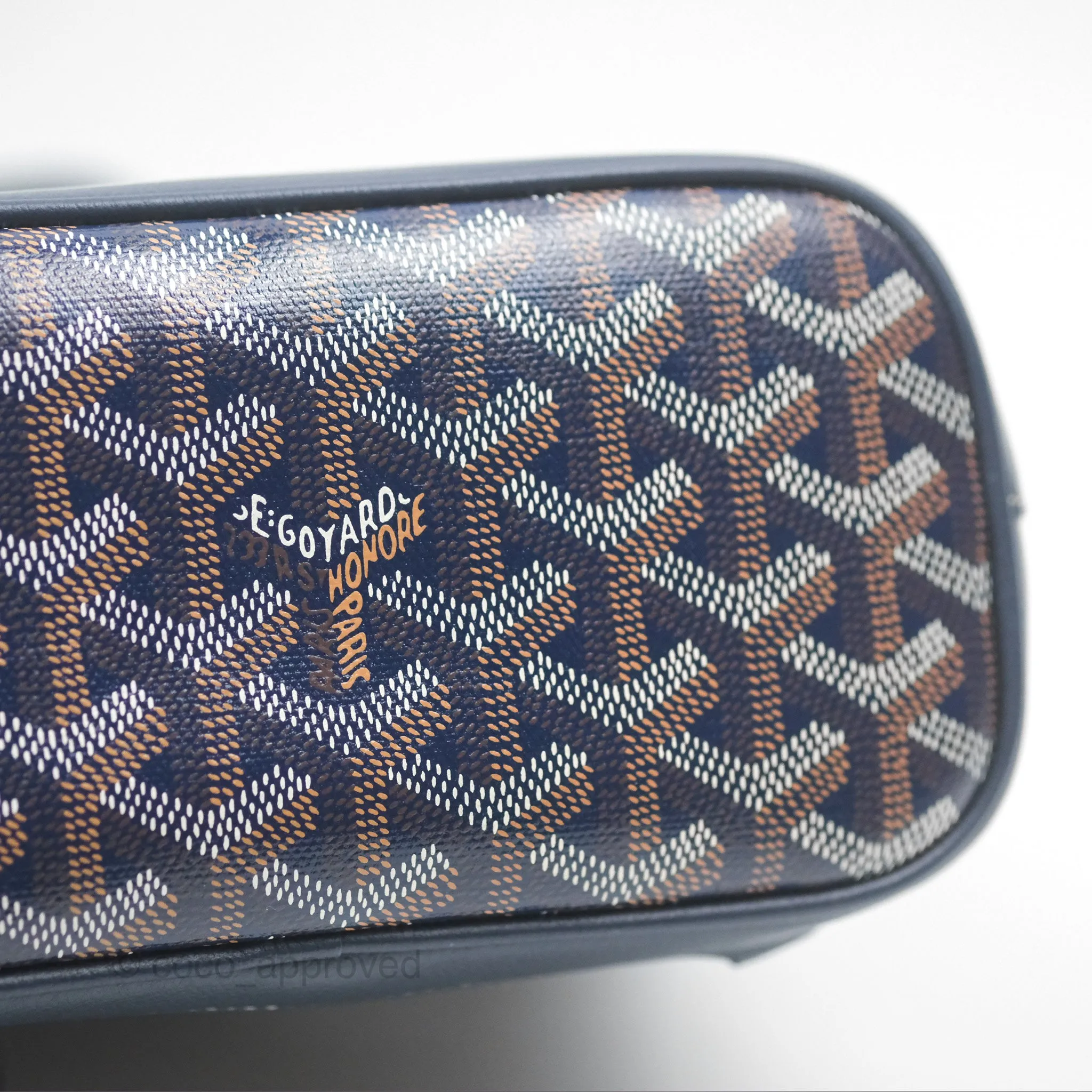 Goyard Mini Alpin Backpack Navy Blue Goyardine Calfskin