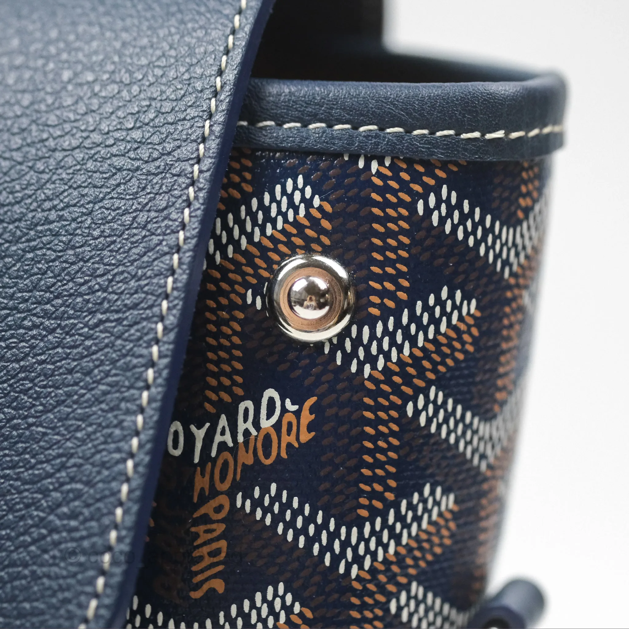 Goyard Mini Alpin Backpack Navy Blue Goyardine Calfskin