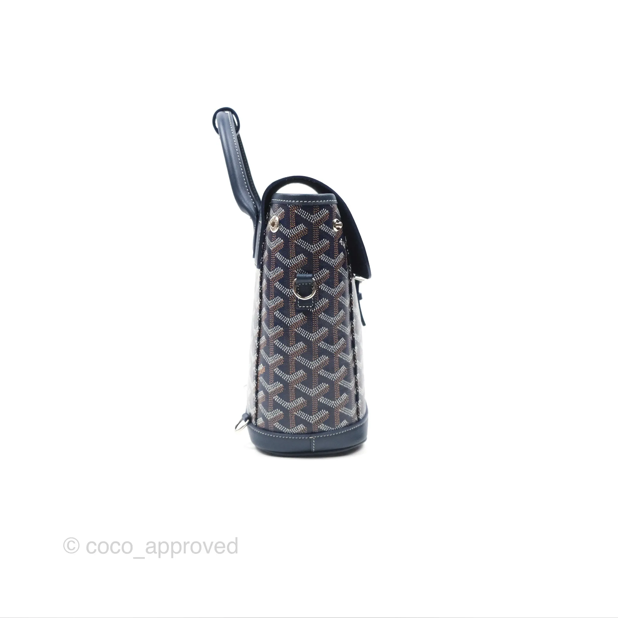 Goyard Mini Alpin Backpack Navy Blue Goyardine Calfskin