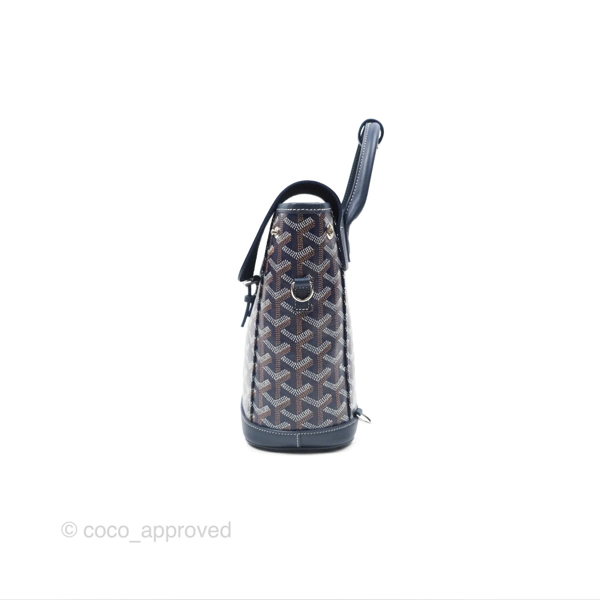 Goyard Mini Alpin Backpack Navy Blue Goyardine Calfskin