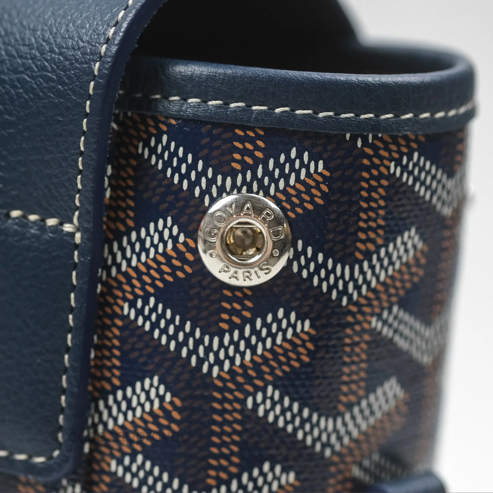 Goyard Mini Alpin Backpack Navy Blue Goyardine Calfskin