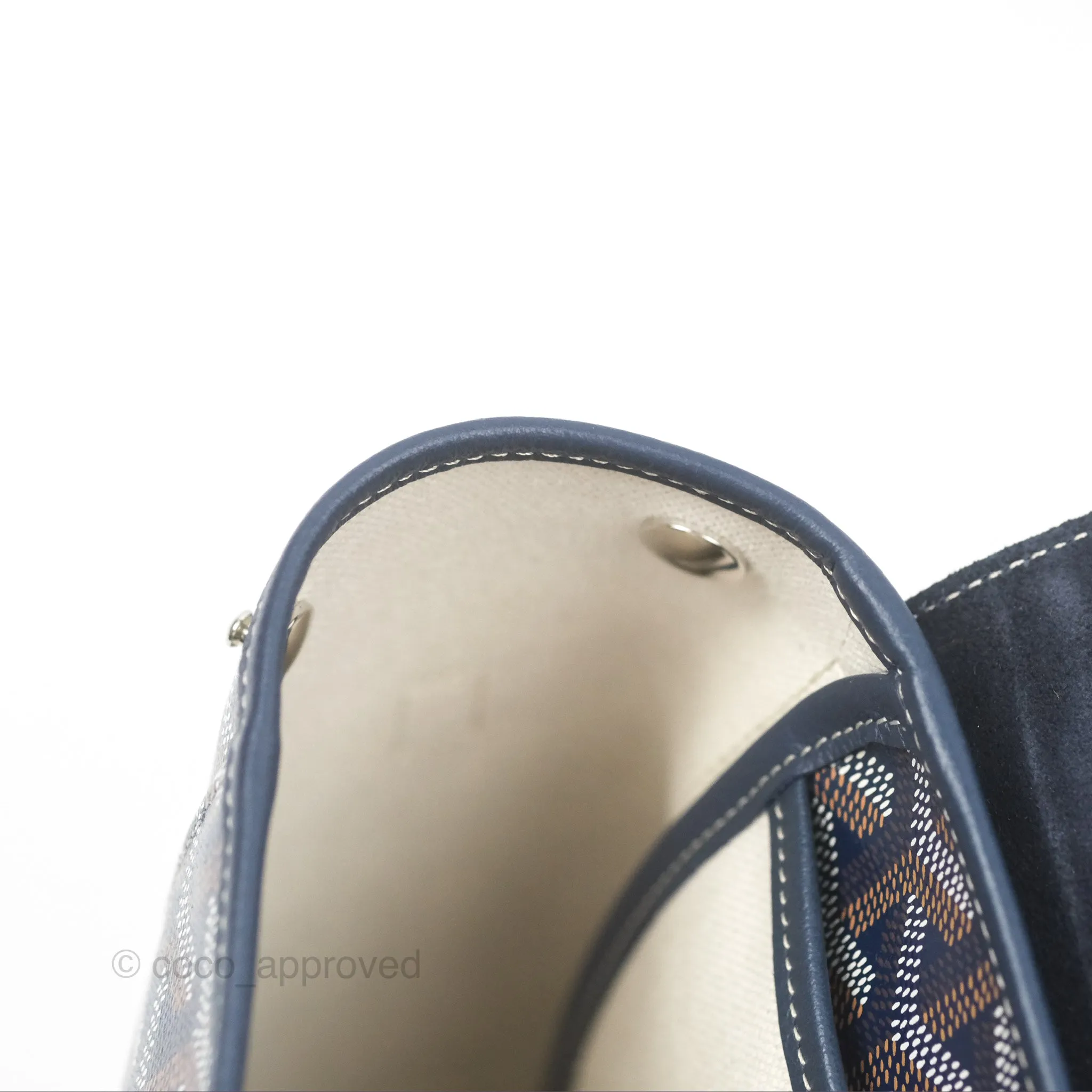 Goyard Mini Alpin Backpack Navy Blue Goyardine Calfskin