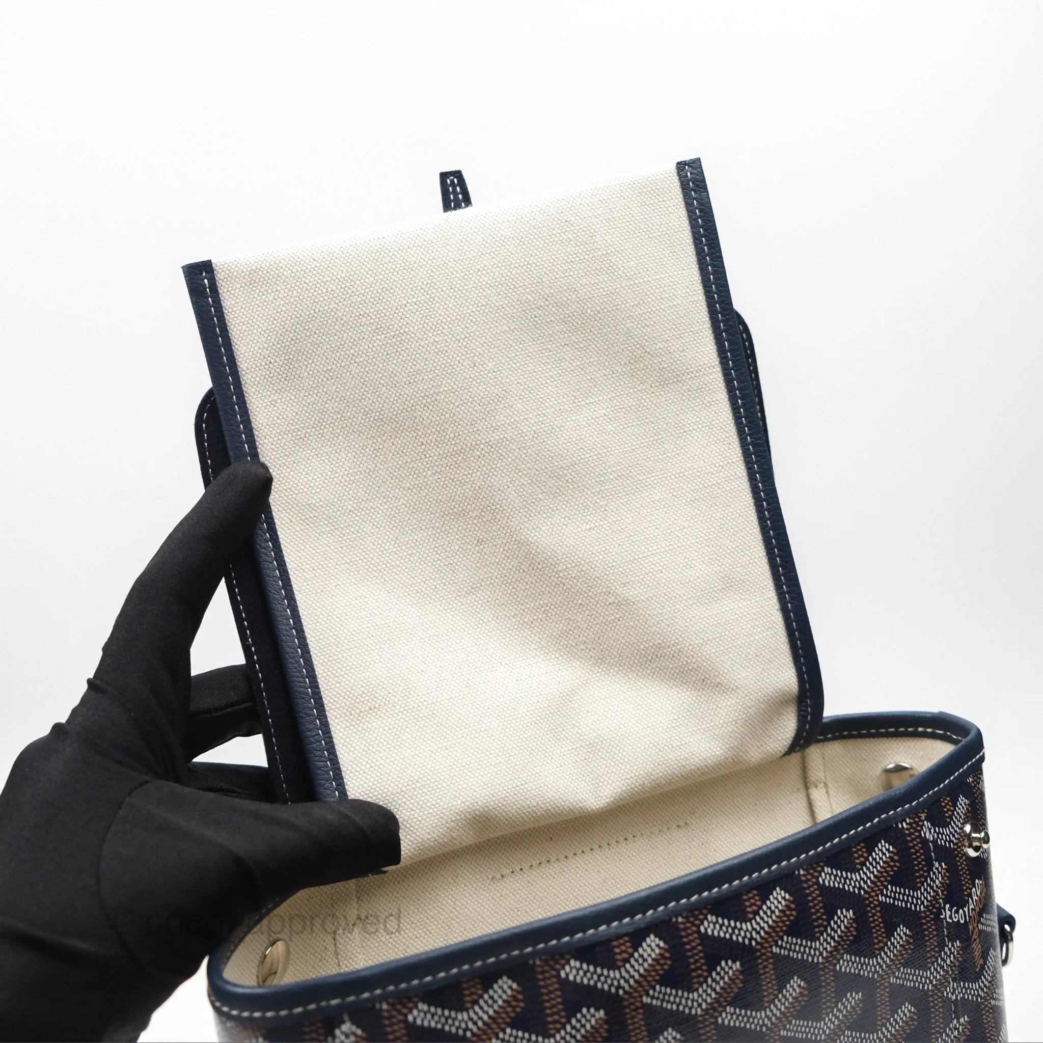 Goyard Mini Alpin Backpack Navy Blue Goyardine Calfskin