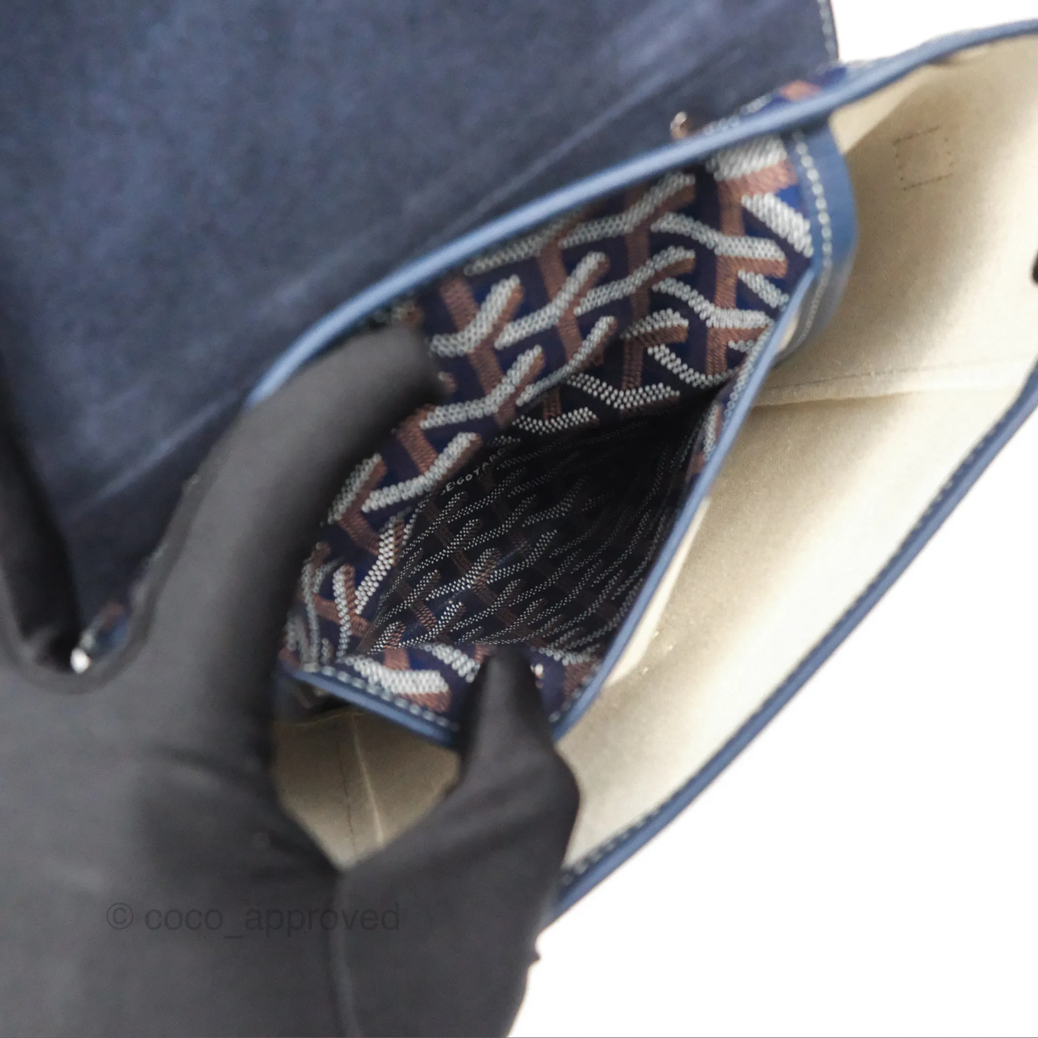 Goyard Mini Alpin Backpack Navy Blue Goyardine Calfskin