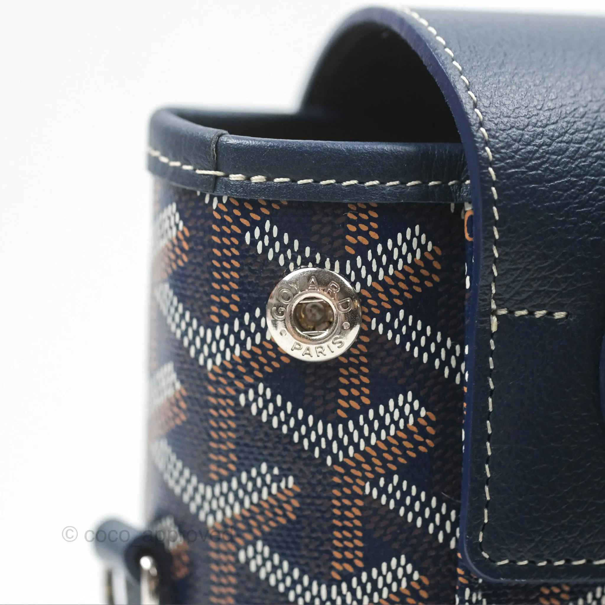 Goyard Mini Alpin Backpack Navy Blue Goyardine Calfskin