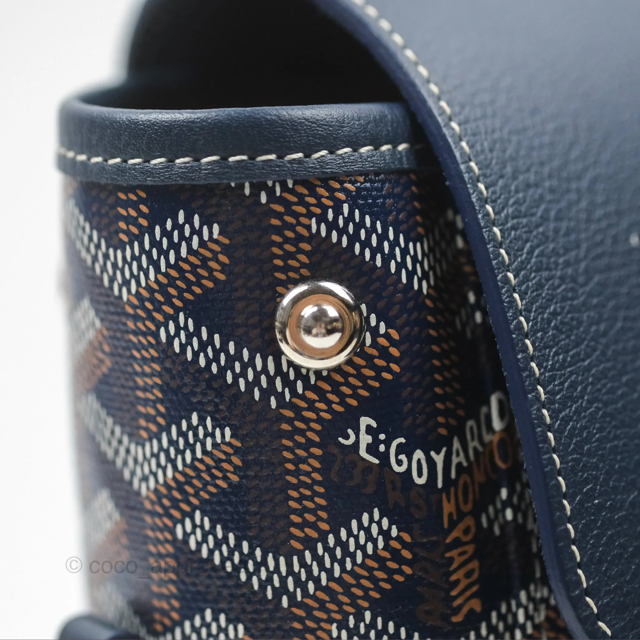 Goyard Mini Alpin Backpack Navy Blue Goyardine Calfskin