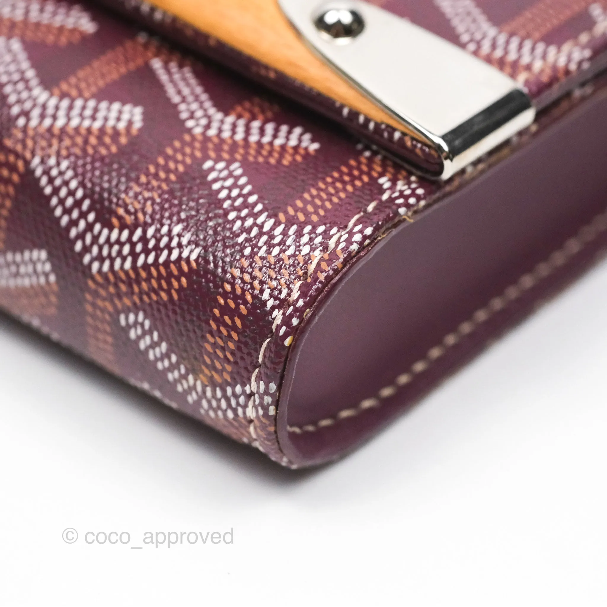 Goyard Monte-Carlo Bois Clutch Wine Red Goyardine Canvas
