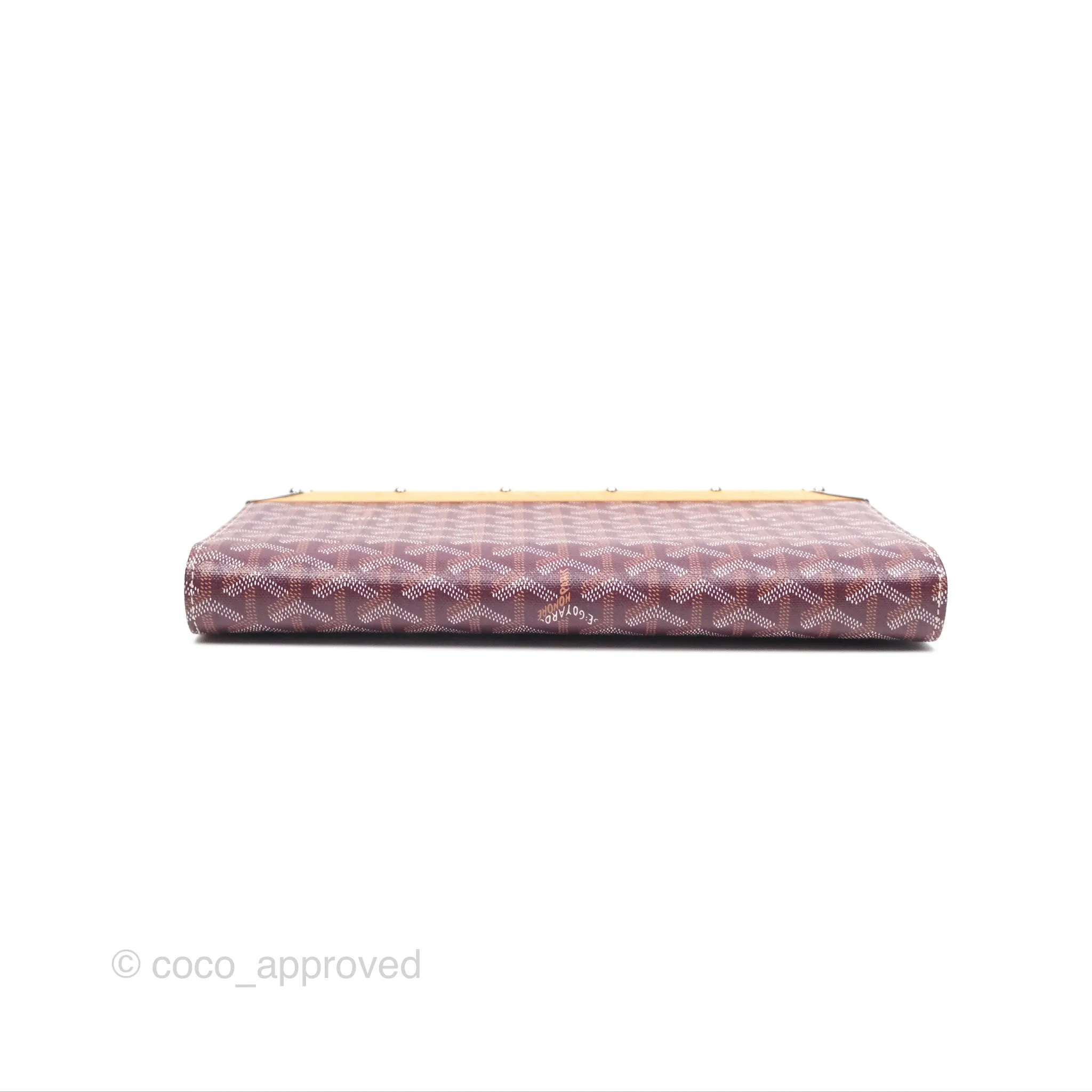 Goyard Monte-Carlo Bois Clutch Wine Red Goyardine Canvas