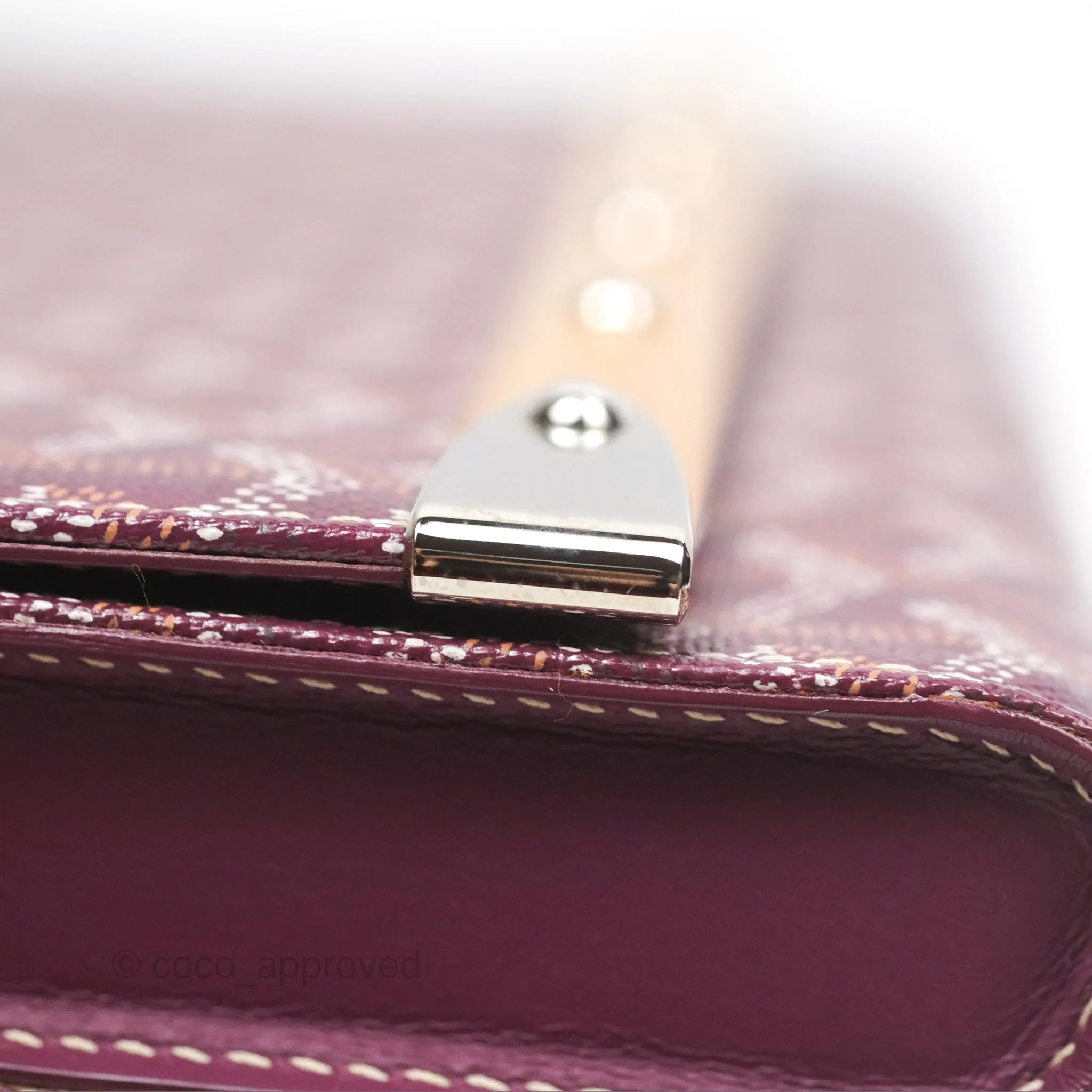 Goyard Monte-Carlo Bois Clutch Wine Red Goyardine Canvas