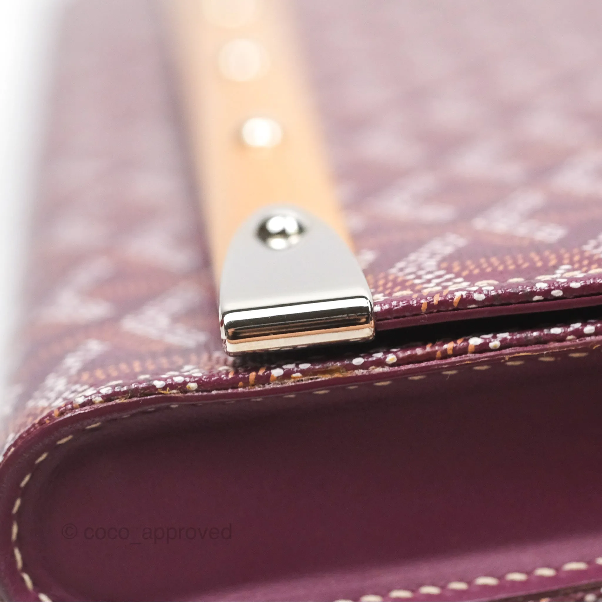 Goyard Monte-Carlo Bois Clutch Wine Red Goyardine Canvas