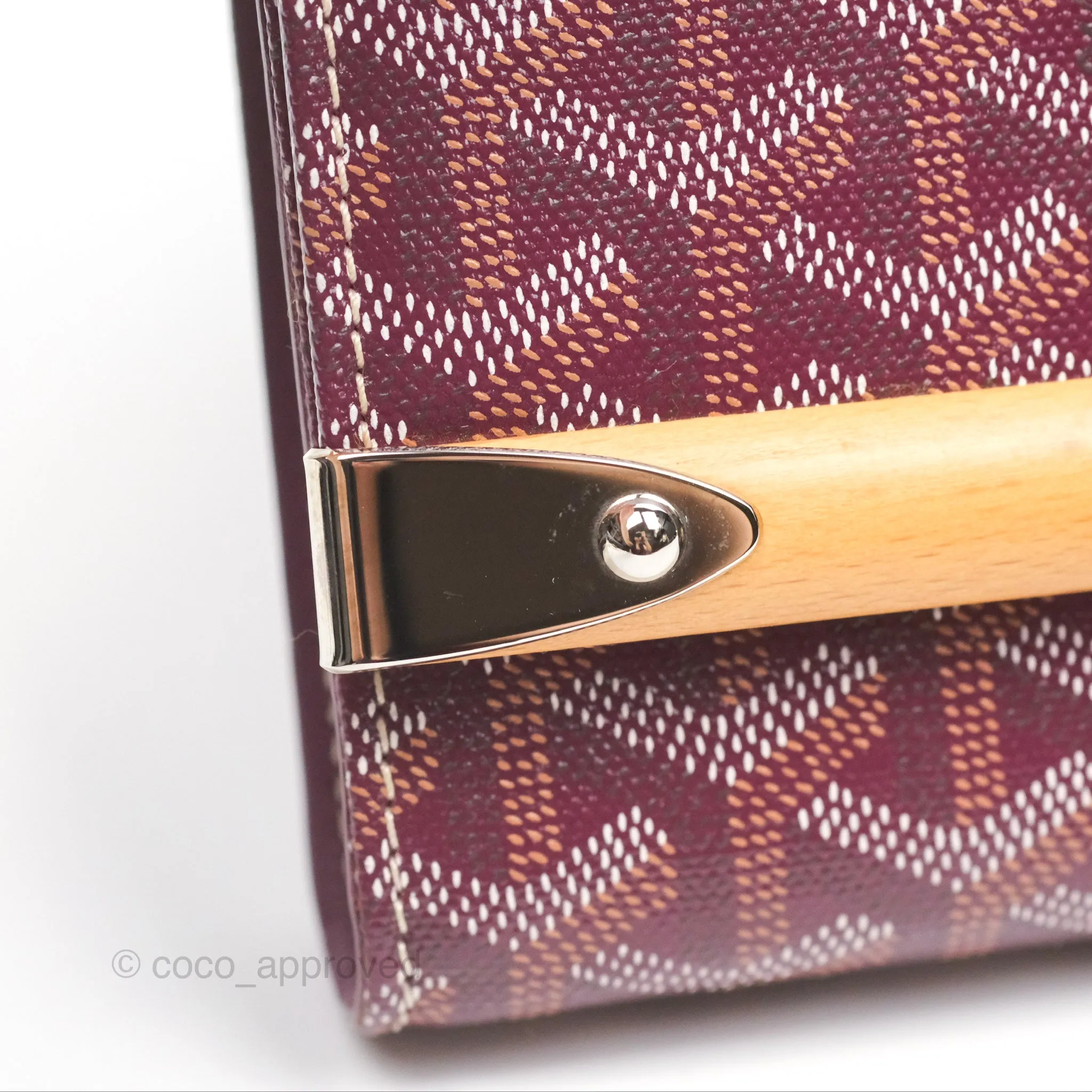 Goyard Monte-Carlo Bois Clutch Wine Red Goyardine Canvas