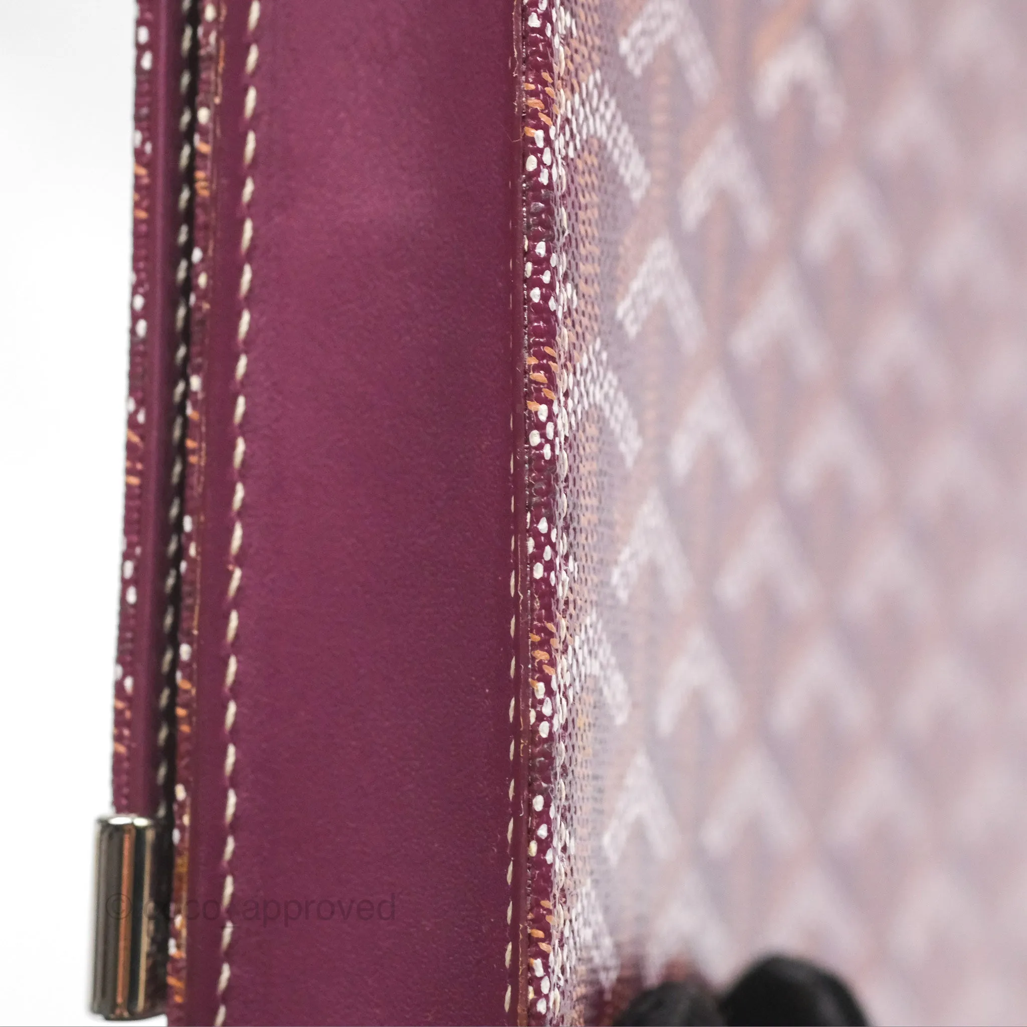 Goyard Monte-Carlo Bois Clutch Wine Red Goyardine Canvas