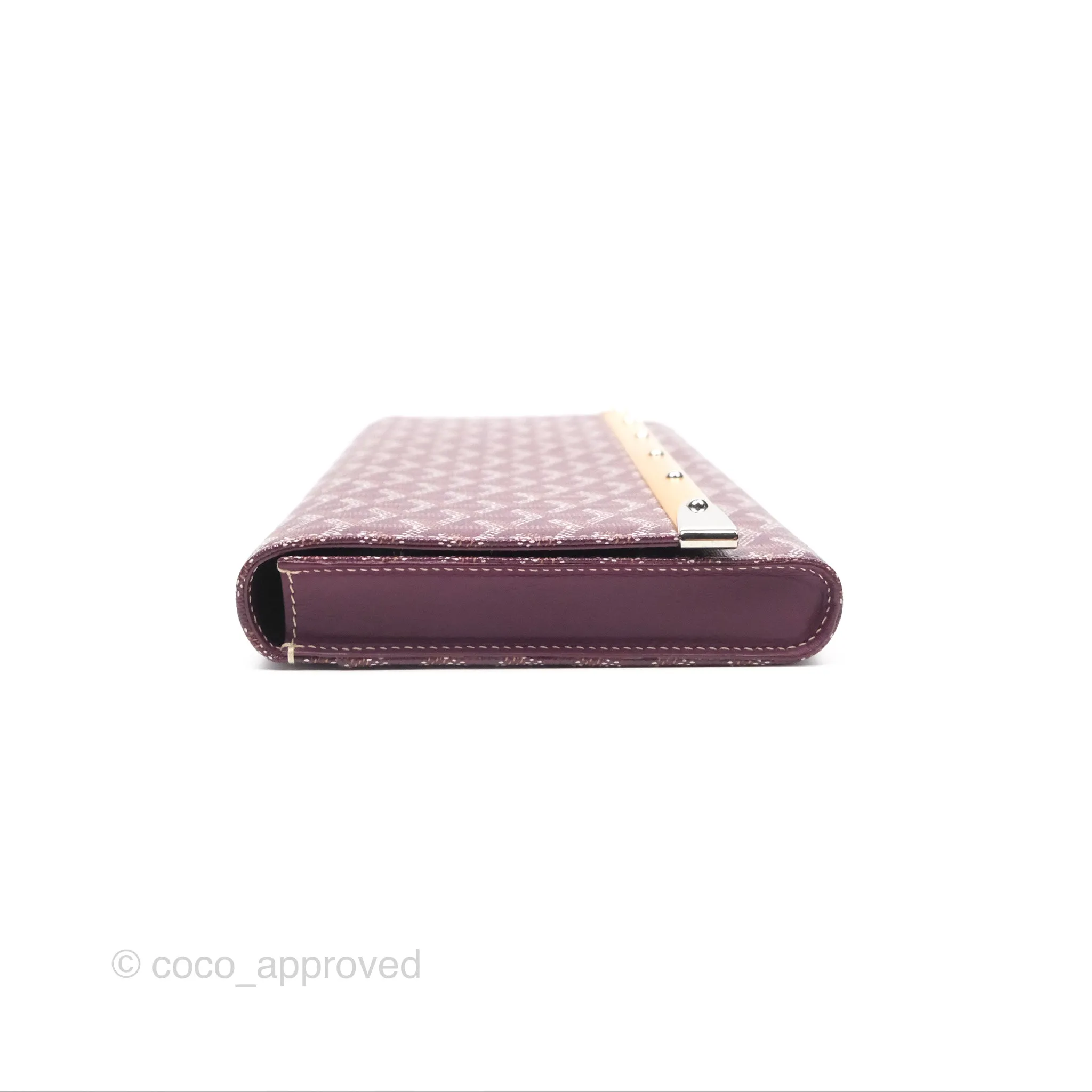 Goyard Monte-Carlo Bois Clutch Wine Red Goyardine Canvas
