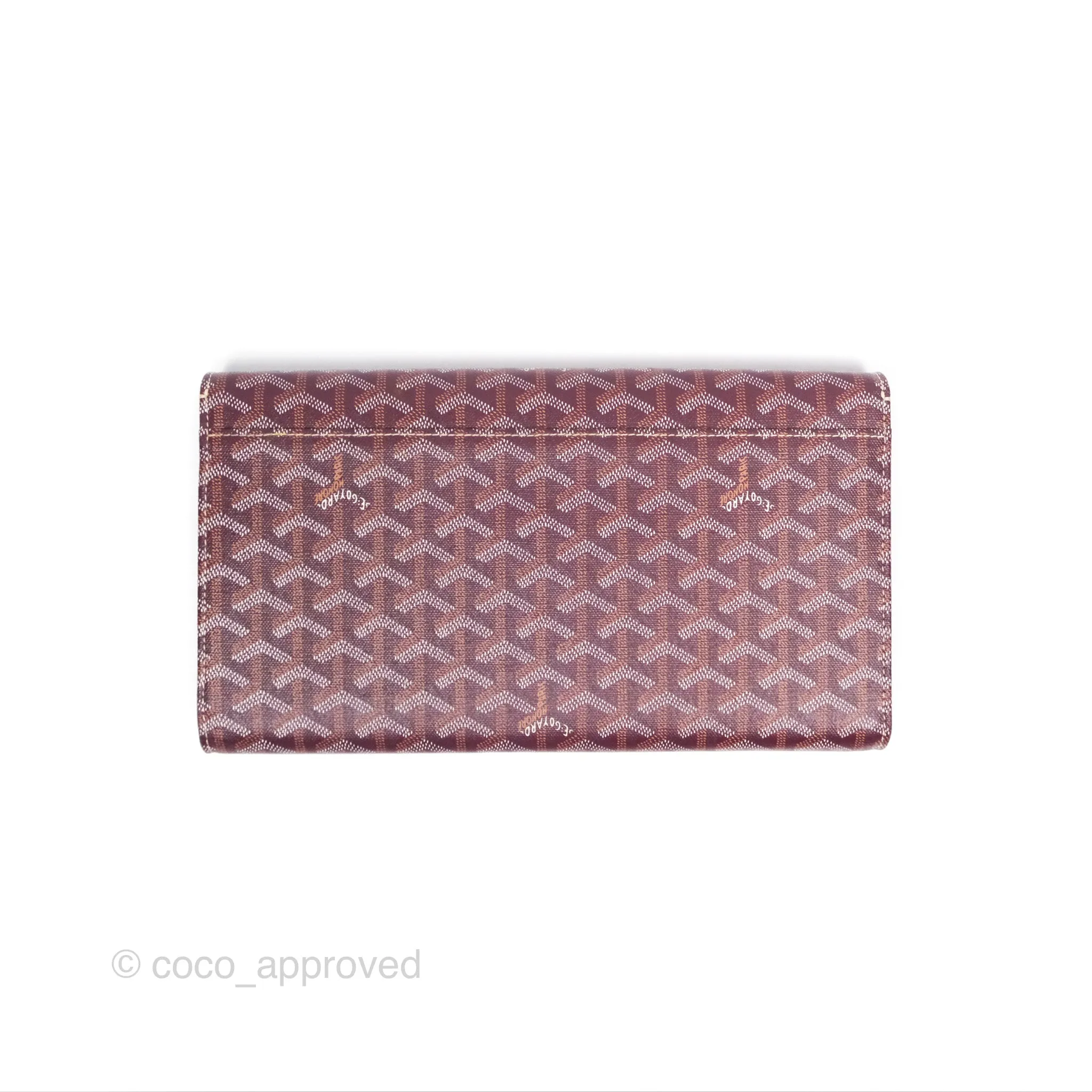 Goyard Monte-Carlo Bois Clutch Wine Red Goyardine Canvas