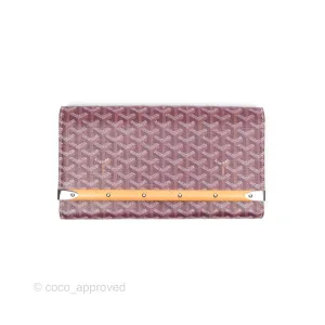 Goyard Monte-Carlo Bois Clutch Wine Red Goyardine Canvas