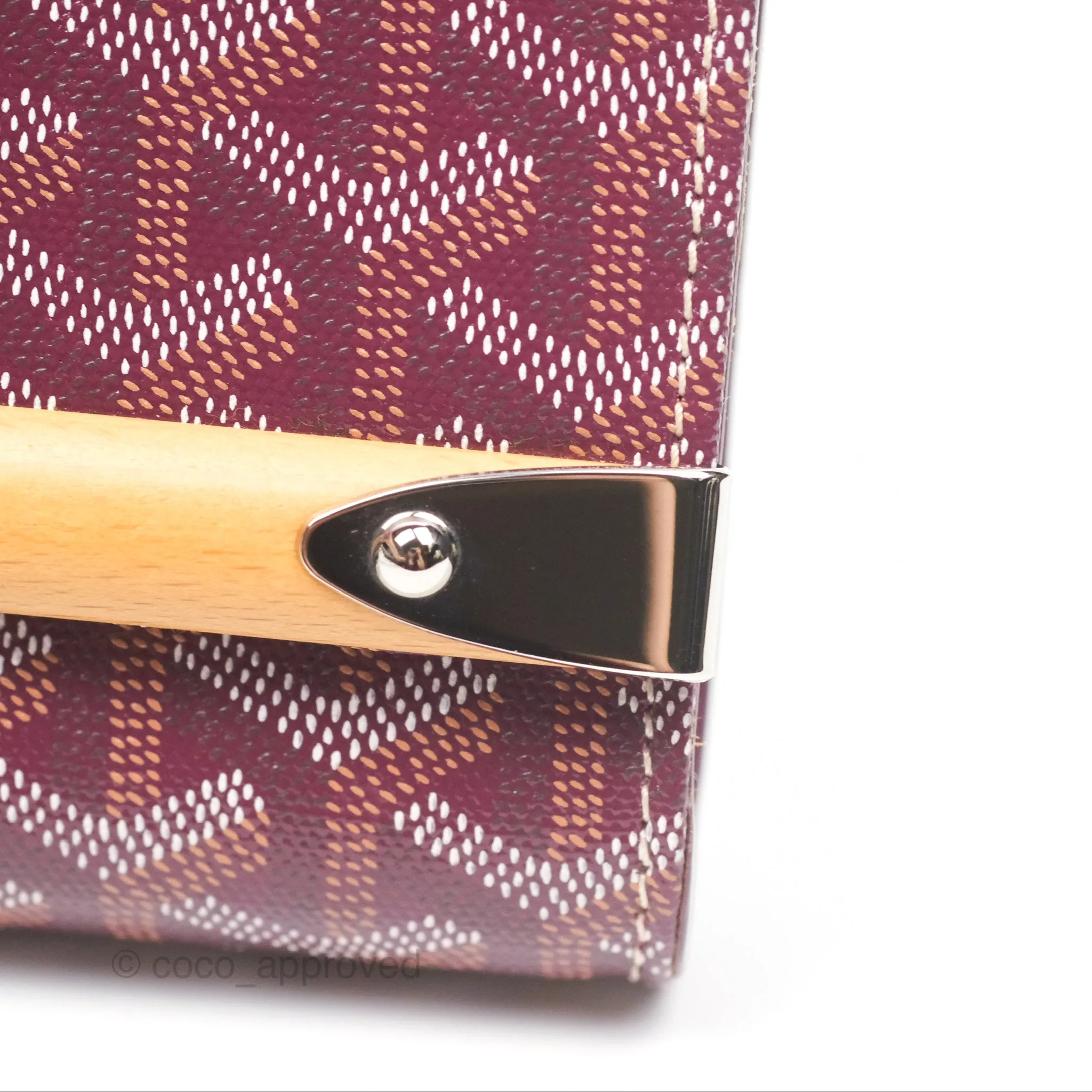 Goyard Monte-Carlo Bois Clutch Wine Red Goyardine Canvas