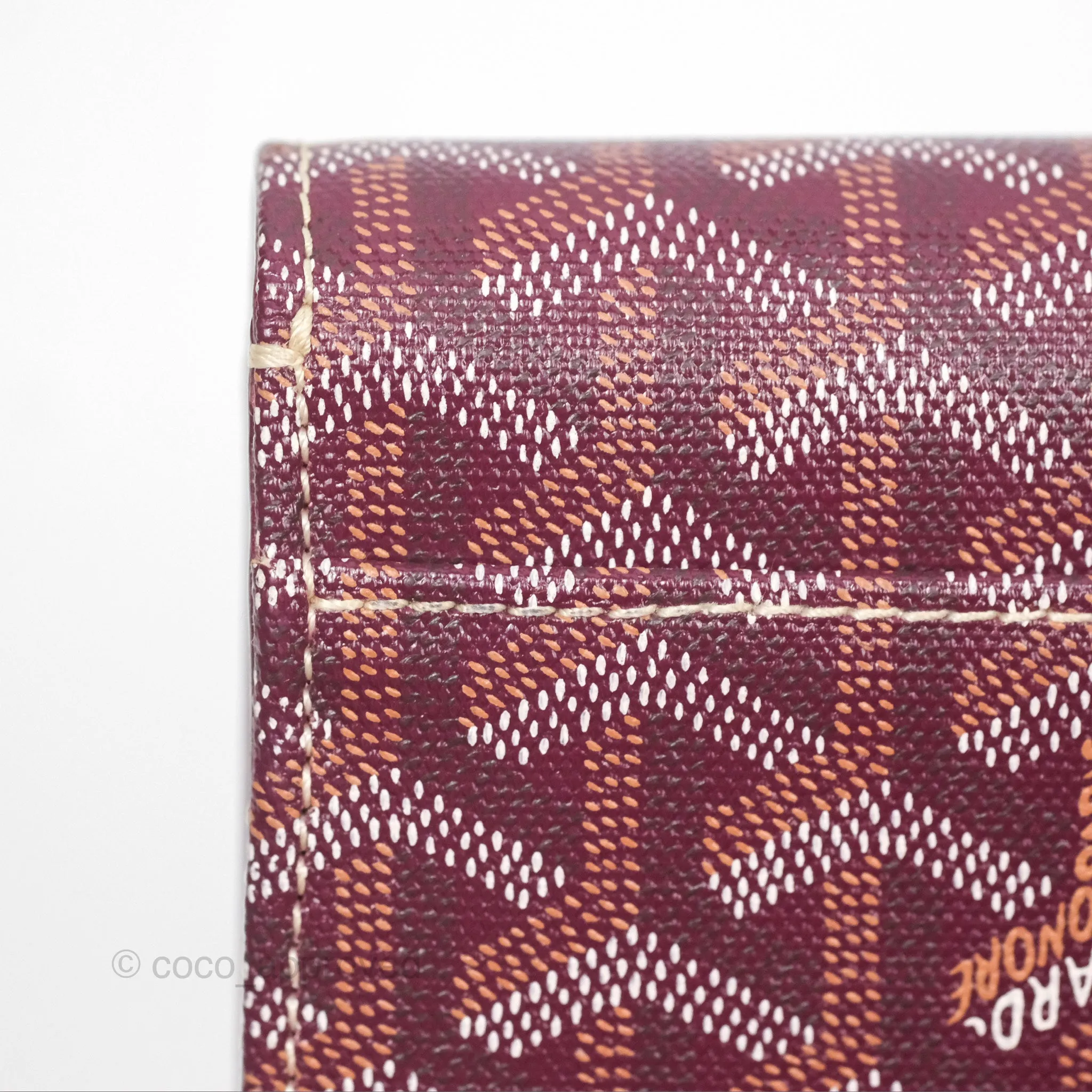 Goyard Monte-Carlo Bois Clutch Wine Red Goyardine Canvas