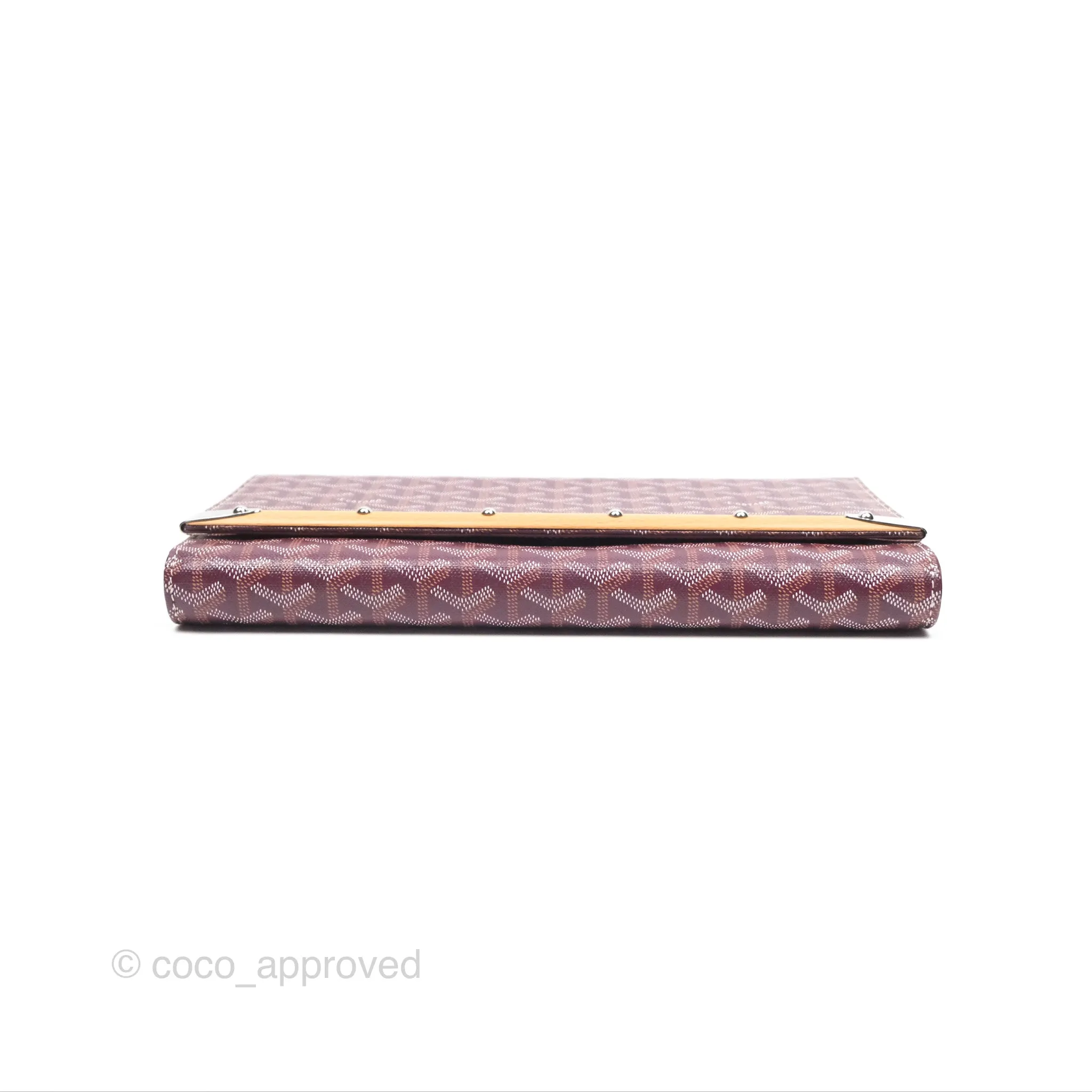 Goyard Monte-Carlo Bois Clutch Wine Red Goyardine Canvas
