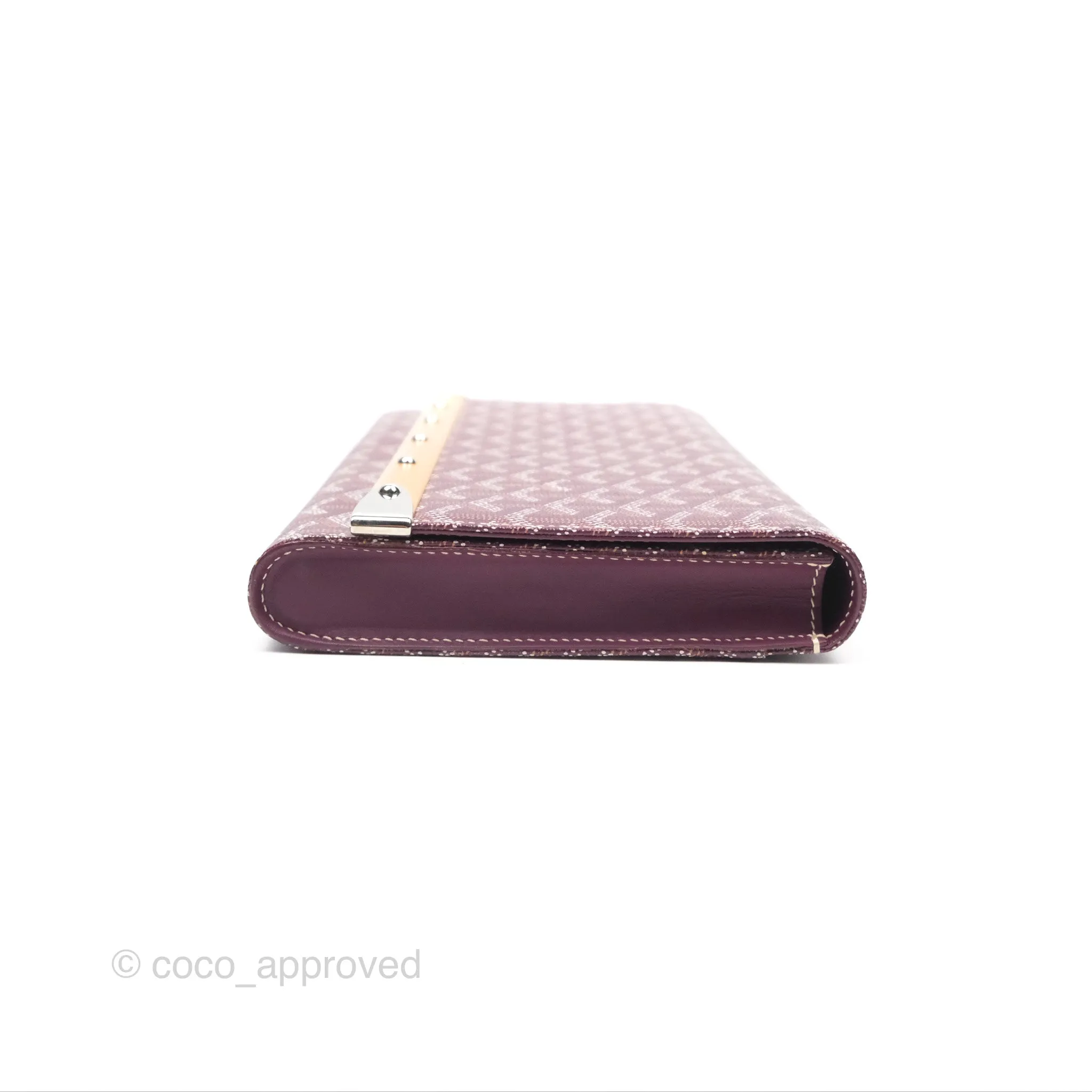 Goyard Monte-Carlo Bois Clutch Wine Red Goyardine Canvas