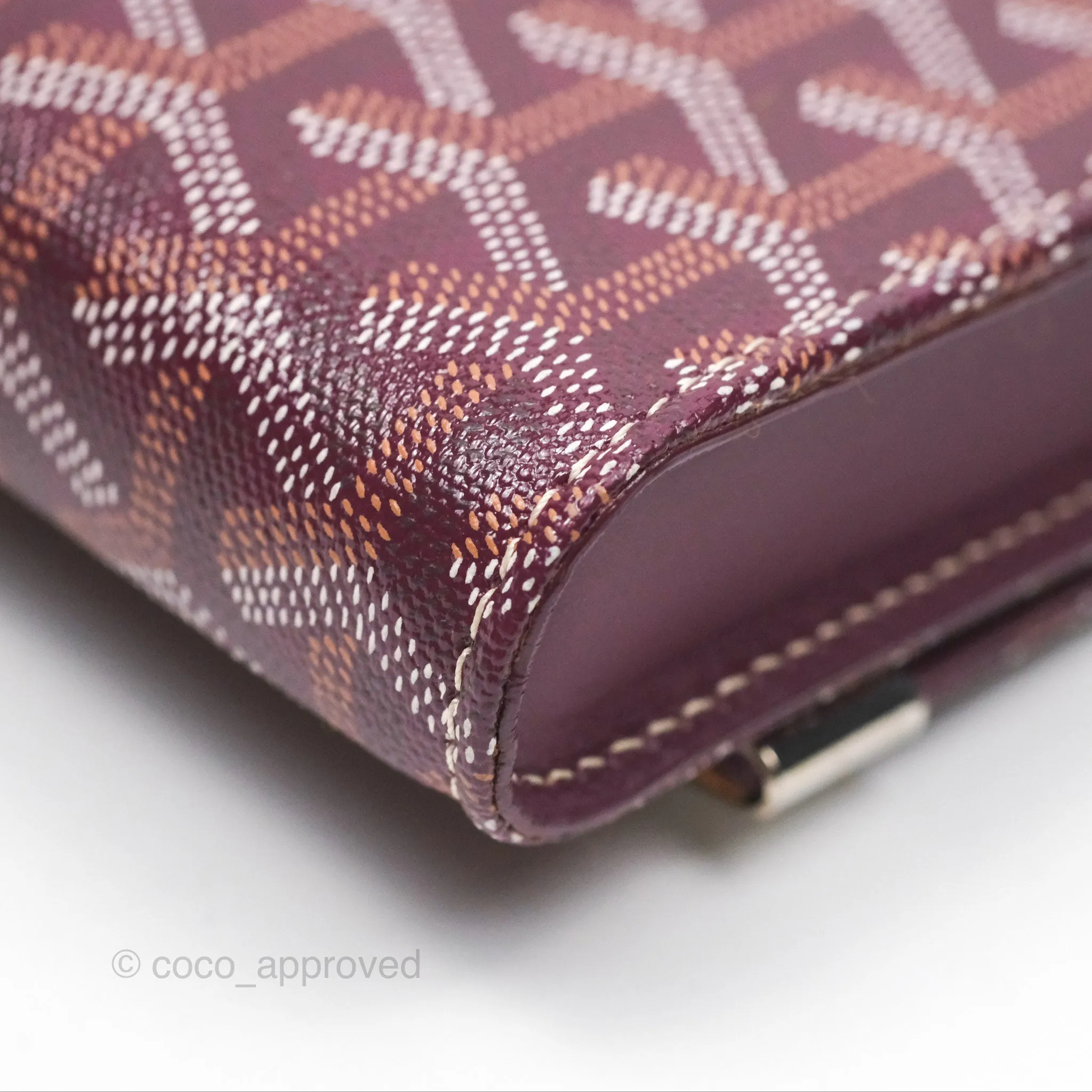 Goyard Monte-Carlo Bois Clutch Wine Red Goyardine Canvas