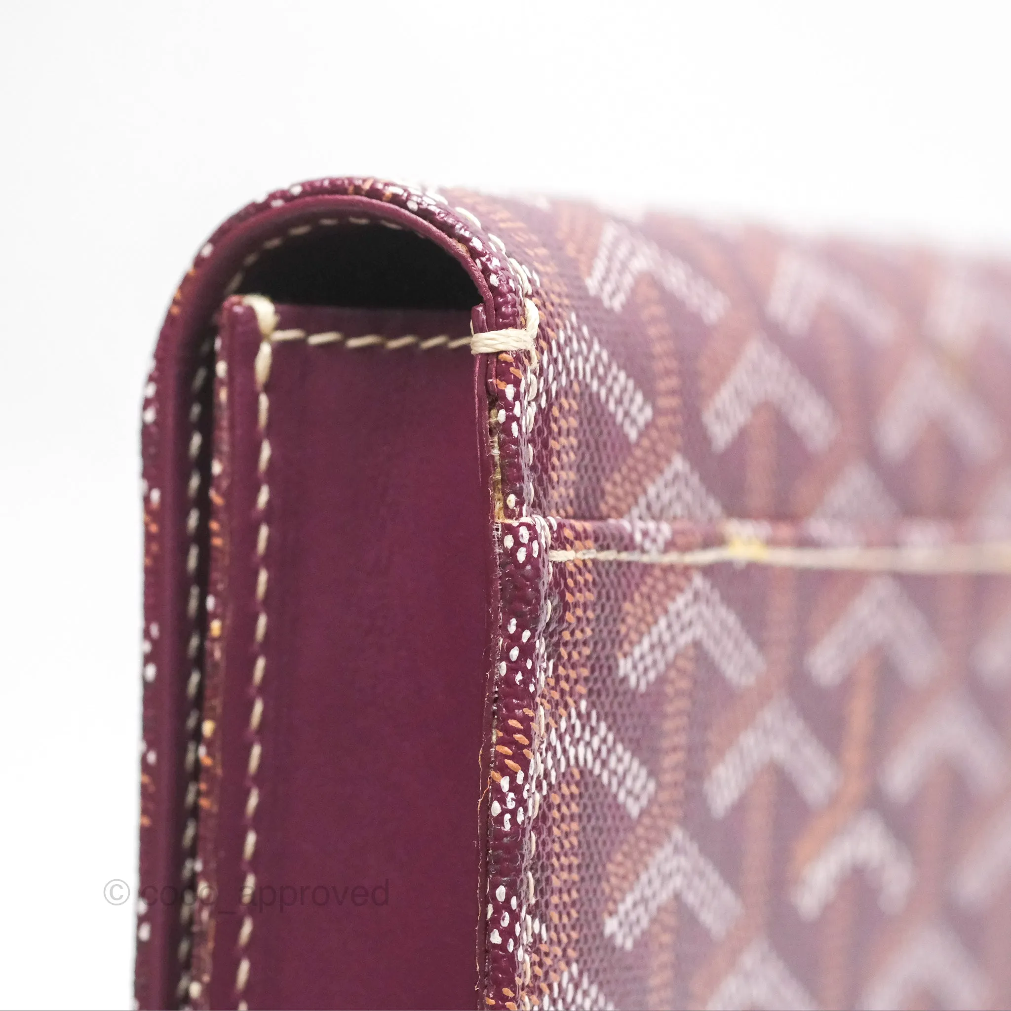 Goyard Monte-Carlo Bois Clutch Wine Red Goyardine Canvas