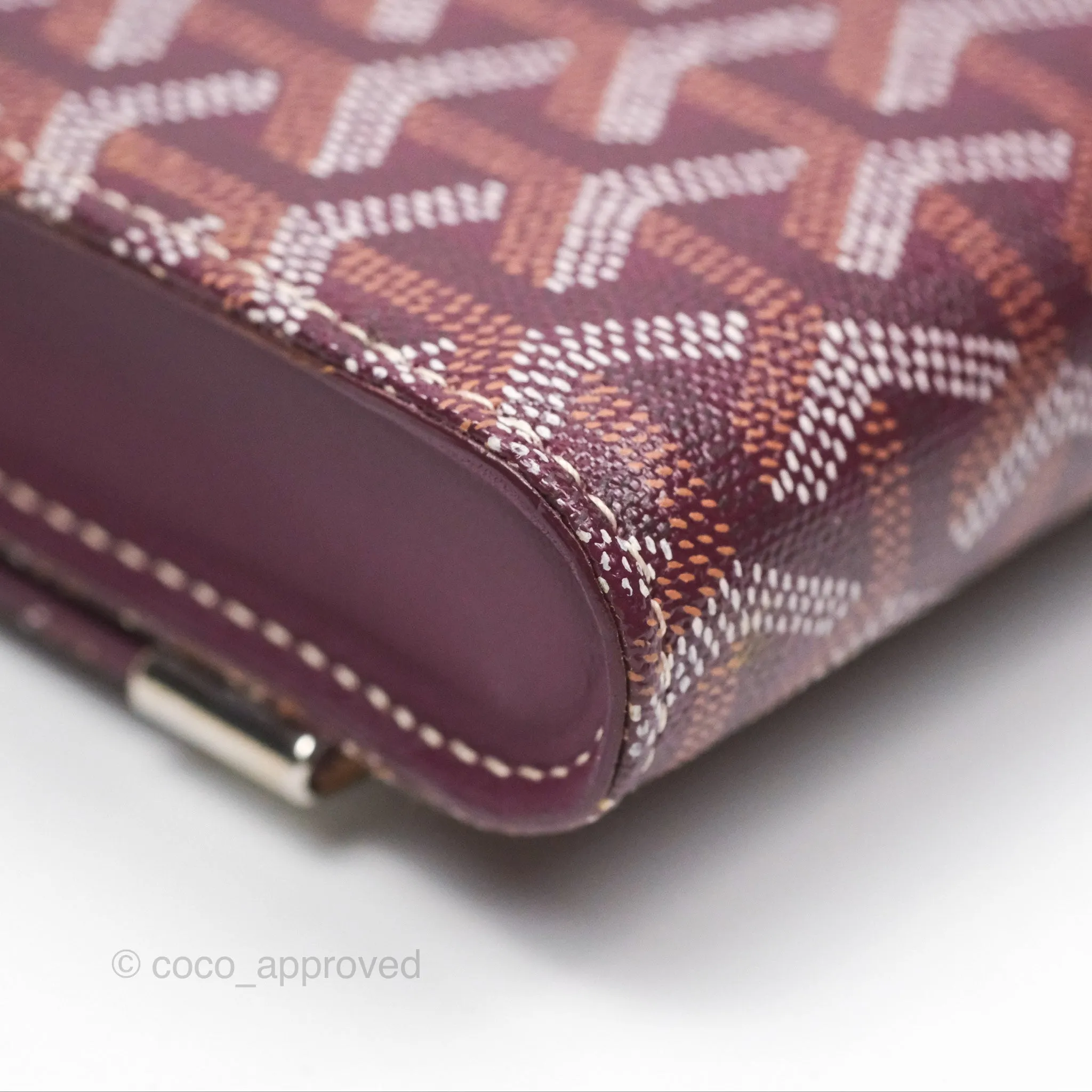 Goyard Monte-Carlo Bois Clutch Wine Red Goyardine Canvas