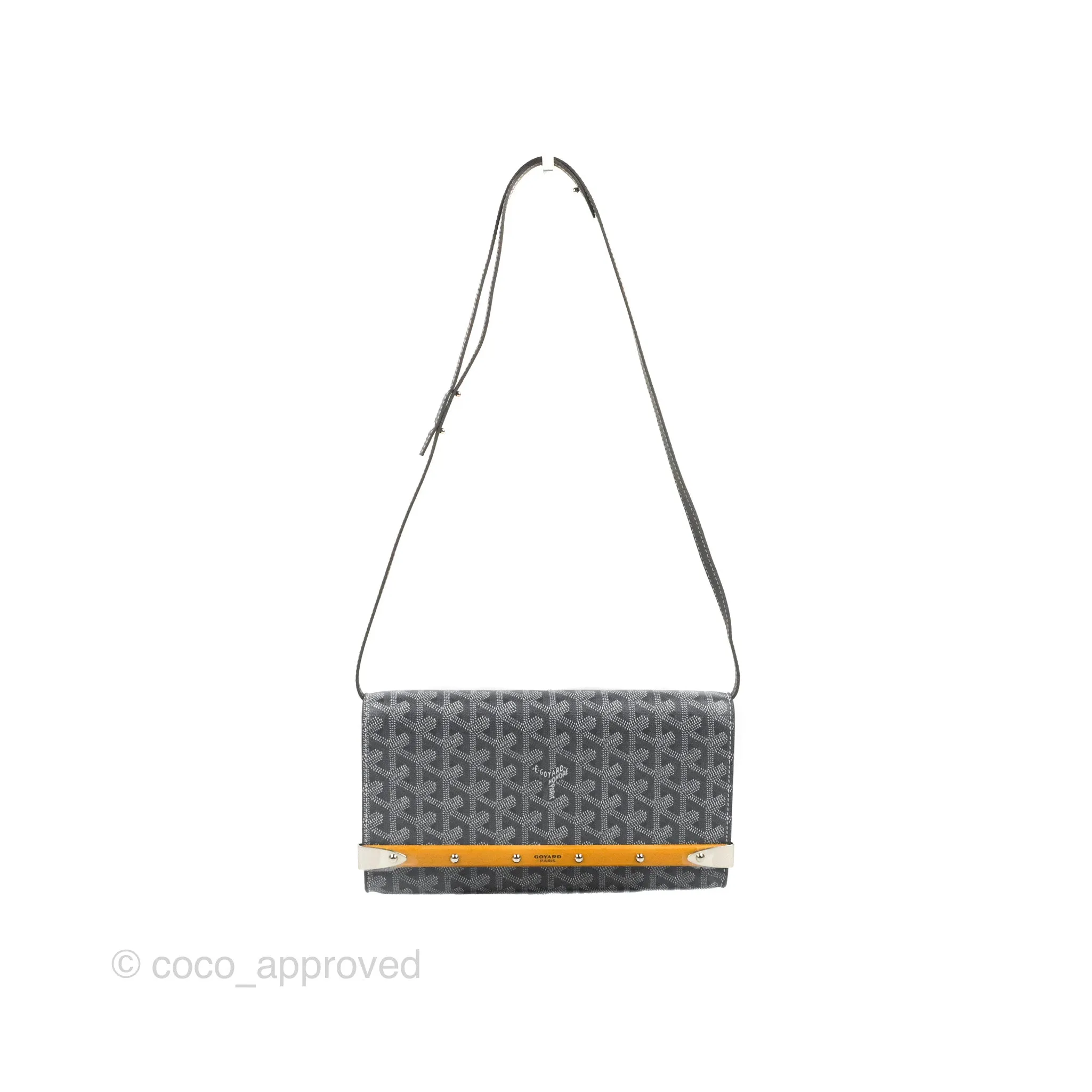 Goyard Monte-Carlo PM Clutch with Strap Grey Goyardine Canvas