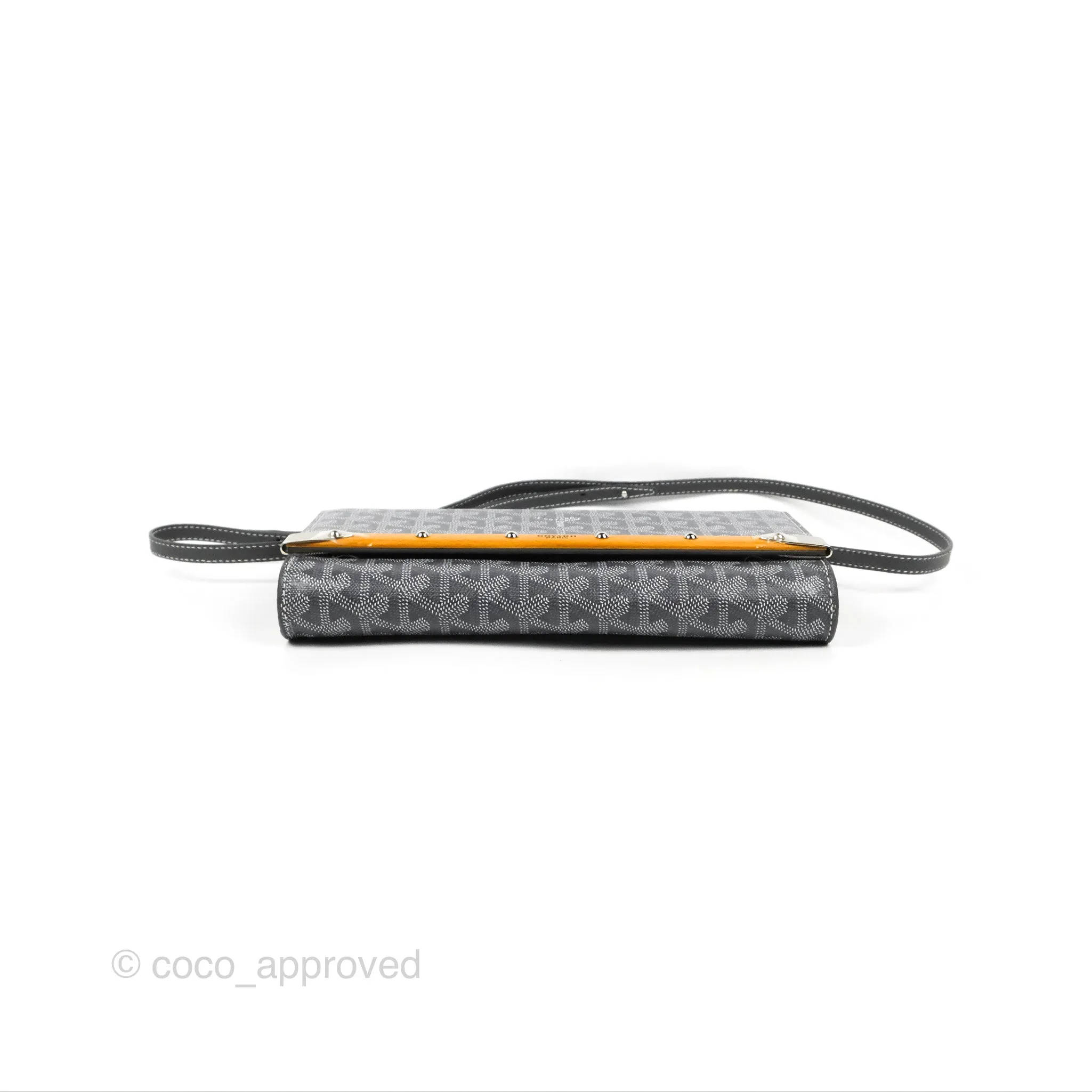 Goyard Monte-Carlo PM Clutch with Strap Grey Goyardine Canvas