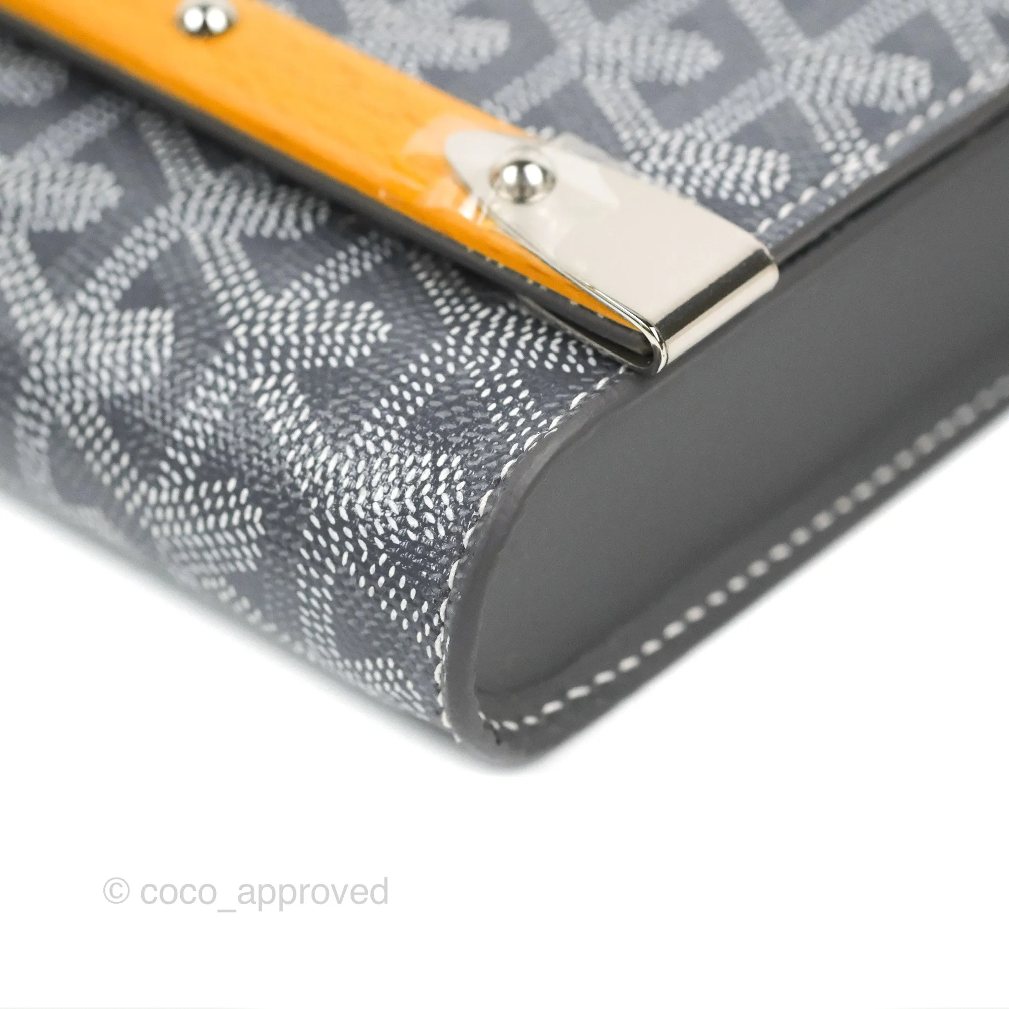 Goyard Monte-Carlo PM Clutch with Strap Grey Goyardine Canvas