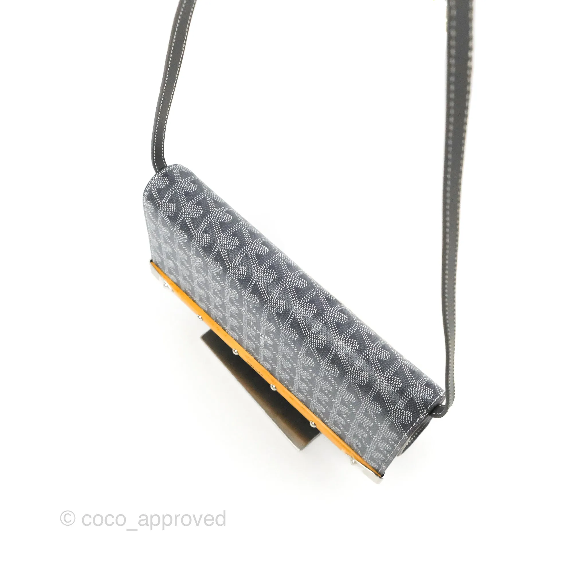 Goyard Monte-Carlo PM Clutch with Strap Grey Goyardine Canvas