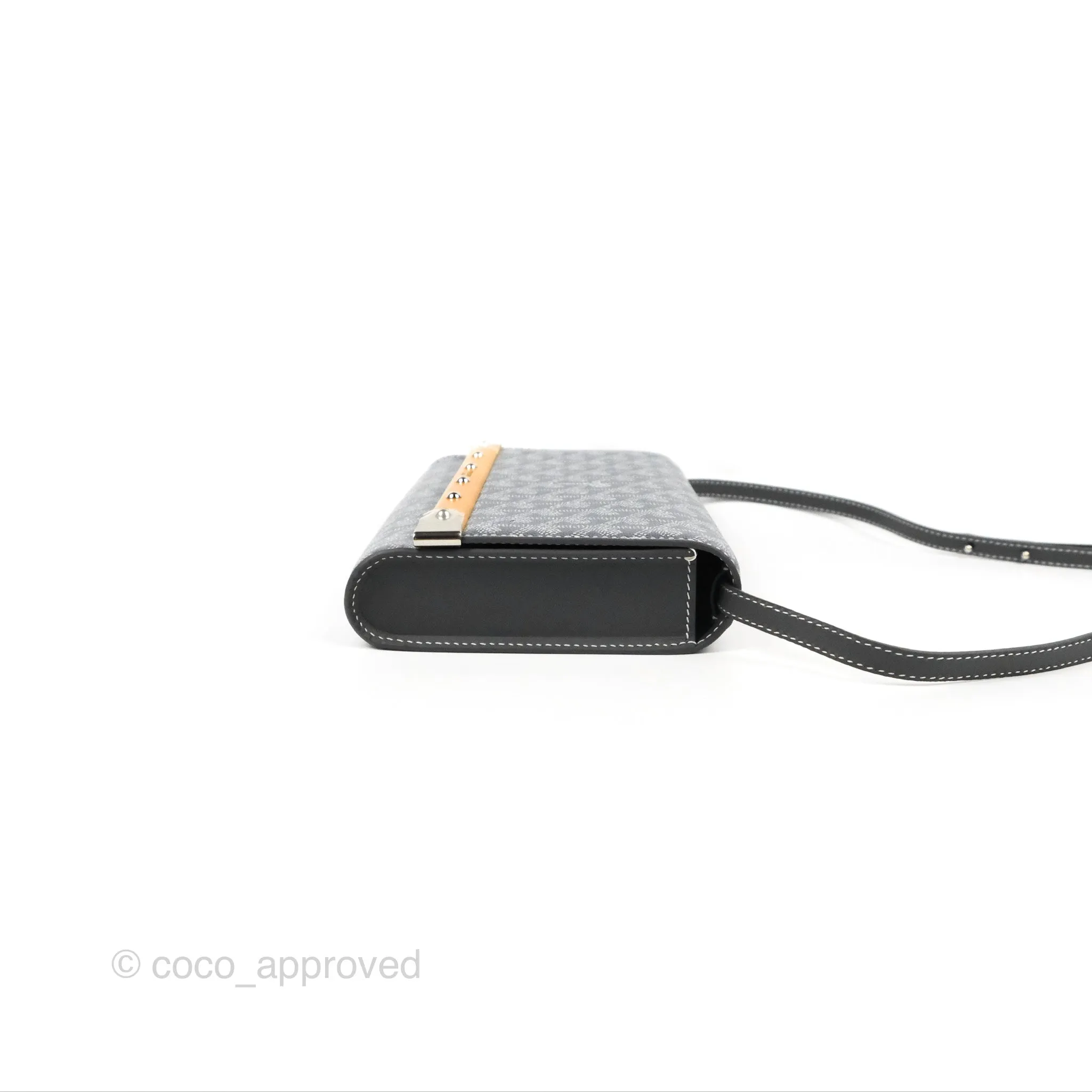 Goyard Monte-Carlo PM Clutch with Strap Grey Goyardine Canvas