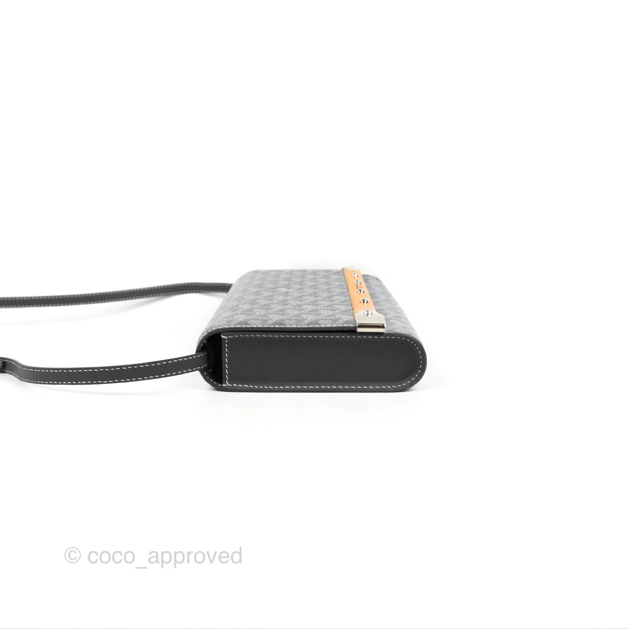 Goyard Monte-Carlo PM Clutch with Strap Grey Goyardine Canvas